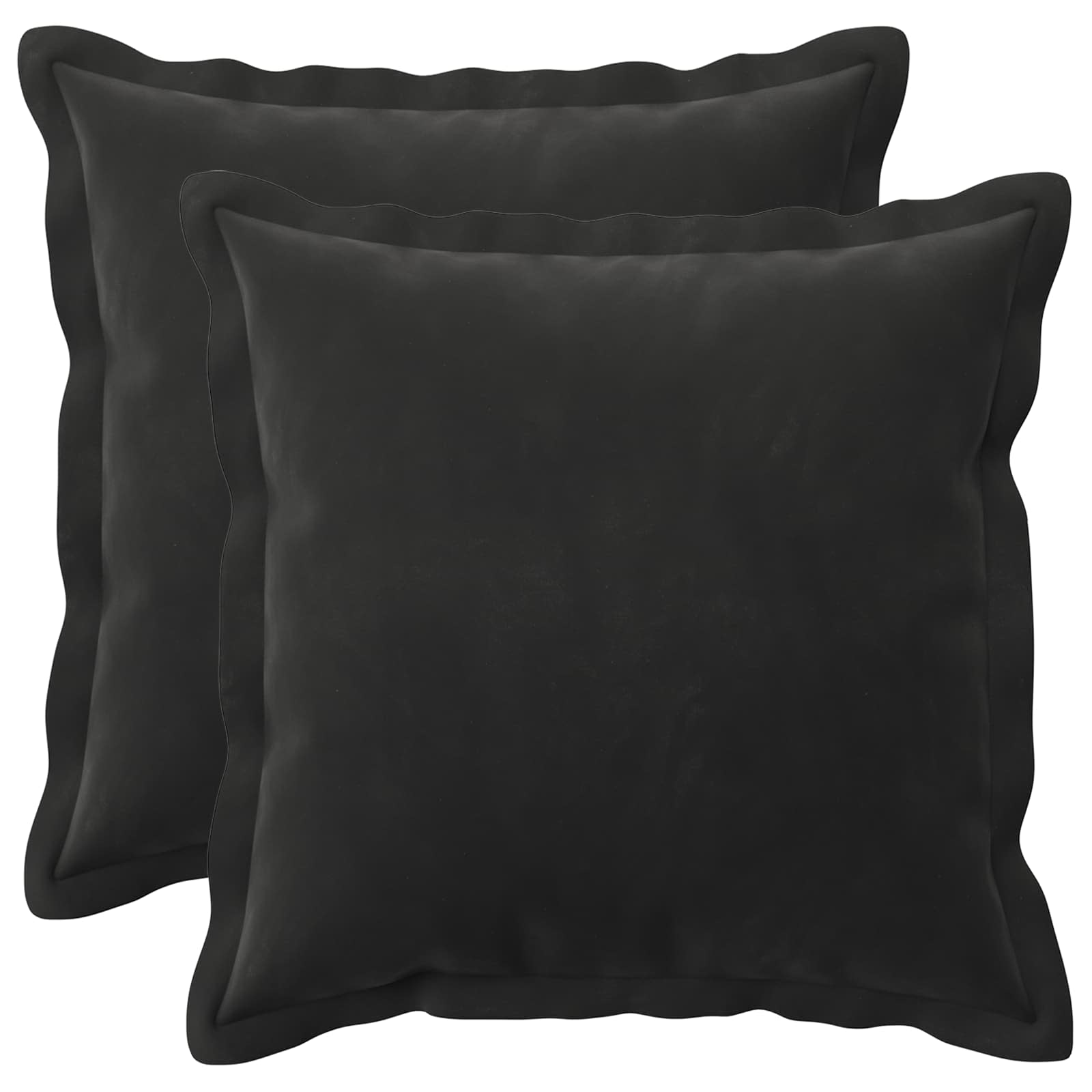 Párna huzat 2 pcs houten fekete 50 x 50 cm bársony