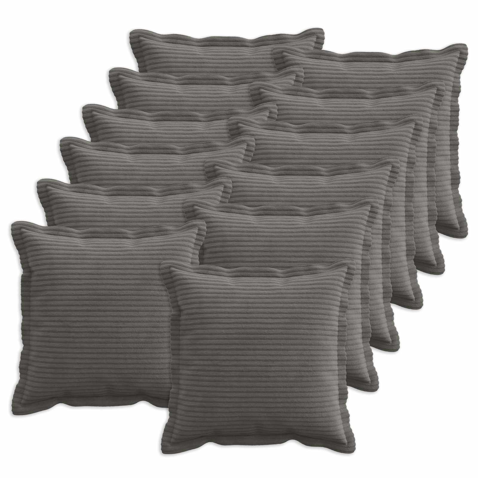 Párna huzat 12 db houten sötétszürke 50 x 50 cm cord