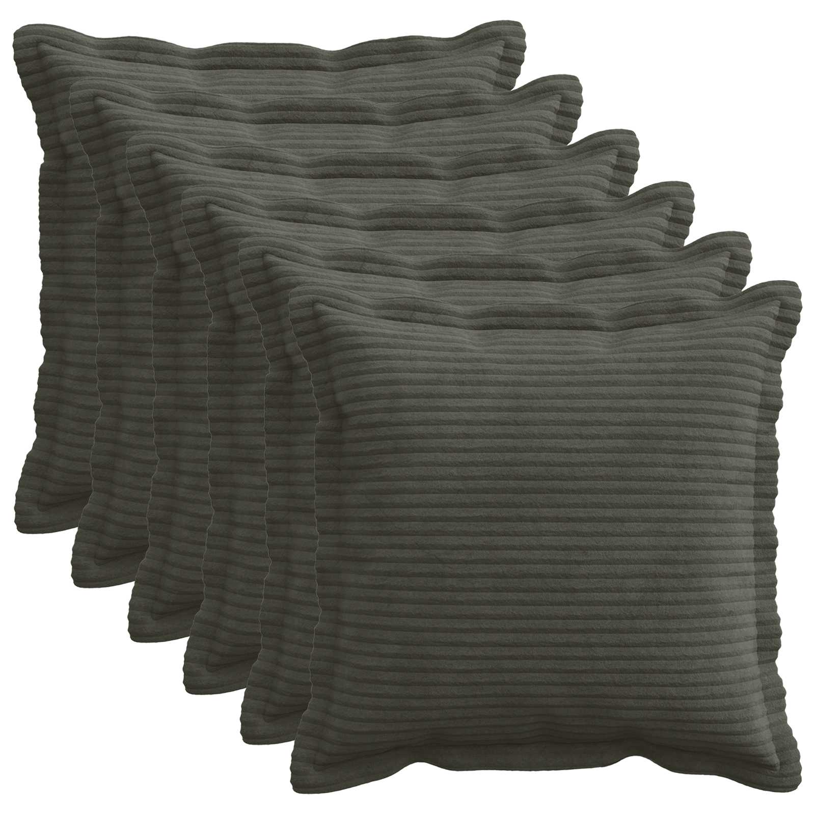 Párna huzat 6 db houten antracitszürke 50 x 50 cm cord