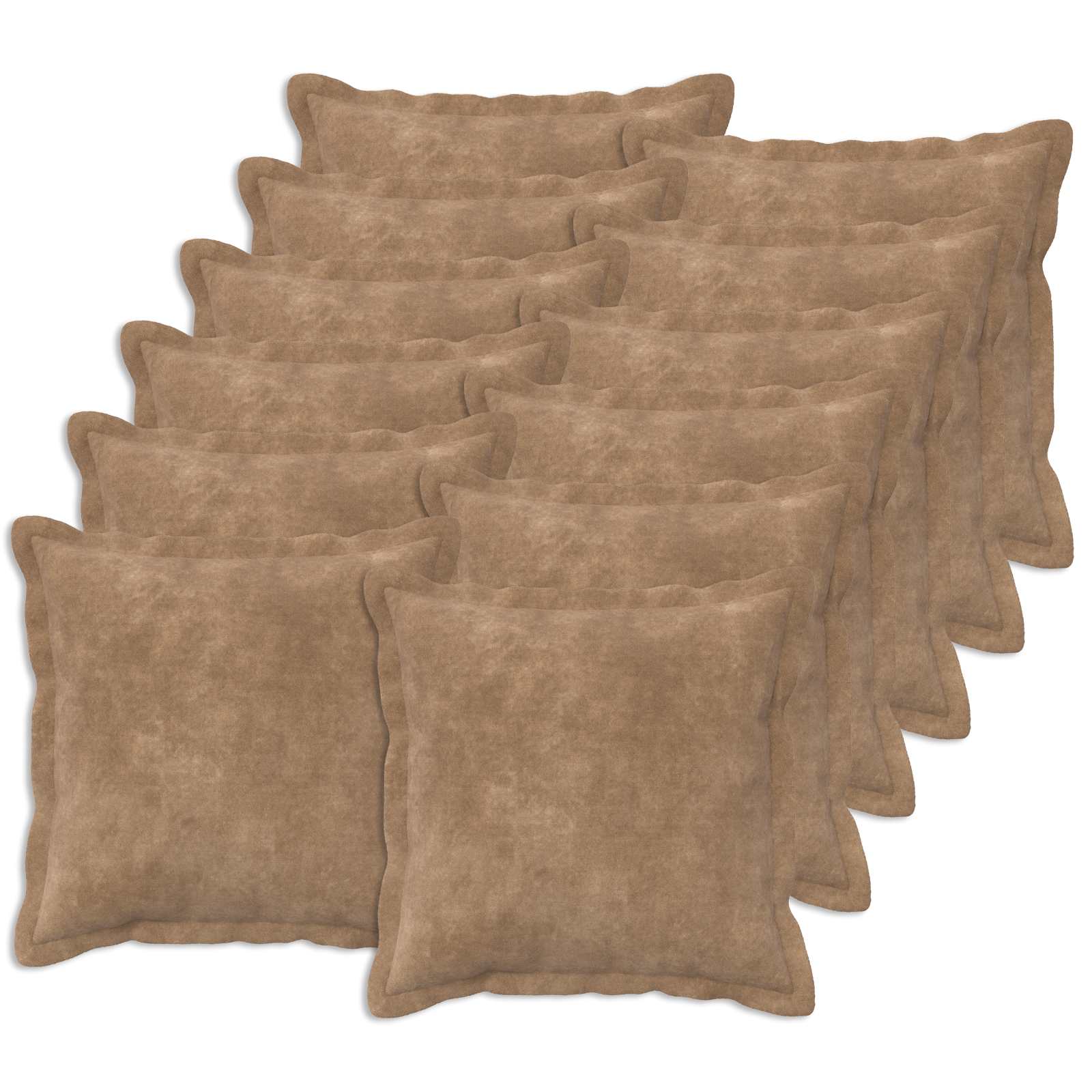 Párna huzat 12 pcs houten tópszínű 50 x 50 cm mikroszálas plüss