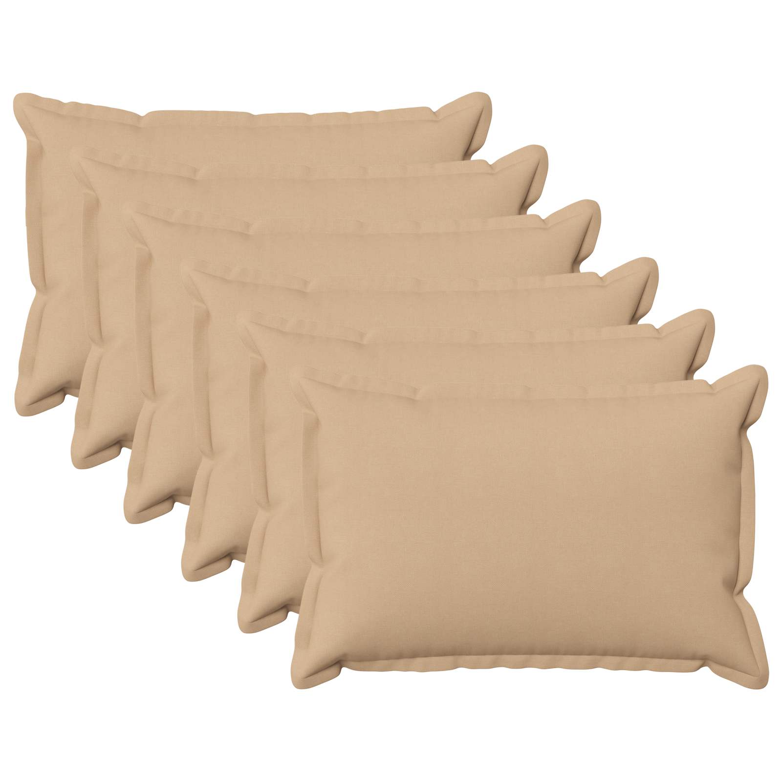 Párna huzat 6 pcs houten krémszínű 50 x 70 cm műlenszövet
