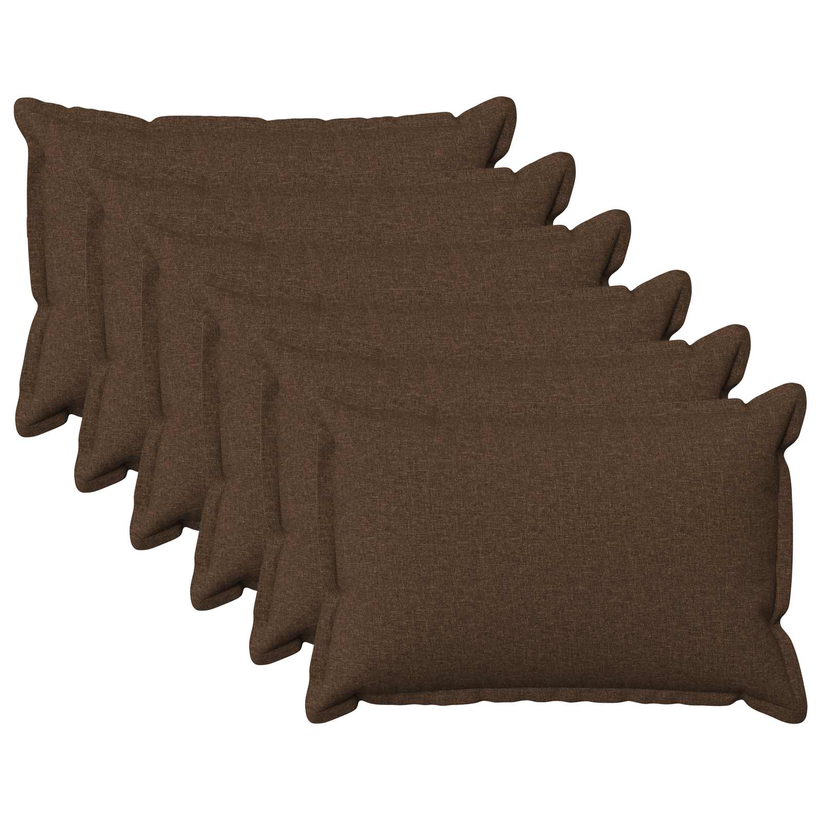 Párna huzat 6 pcs houten barna 50 x 75 cm műlenszövet