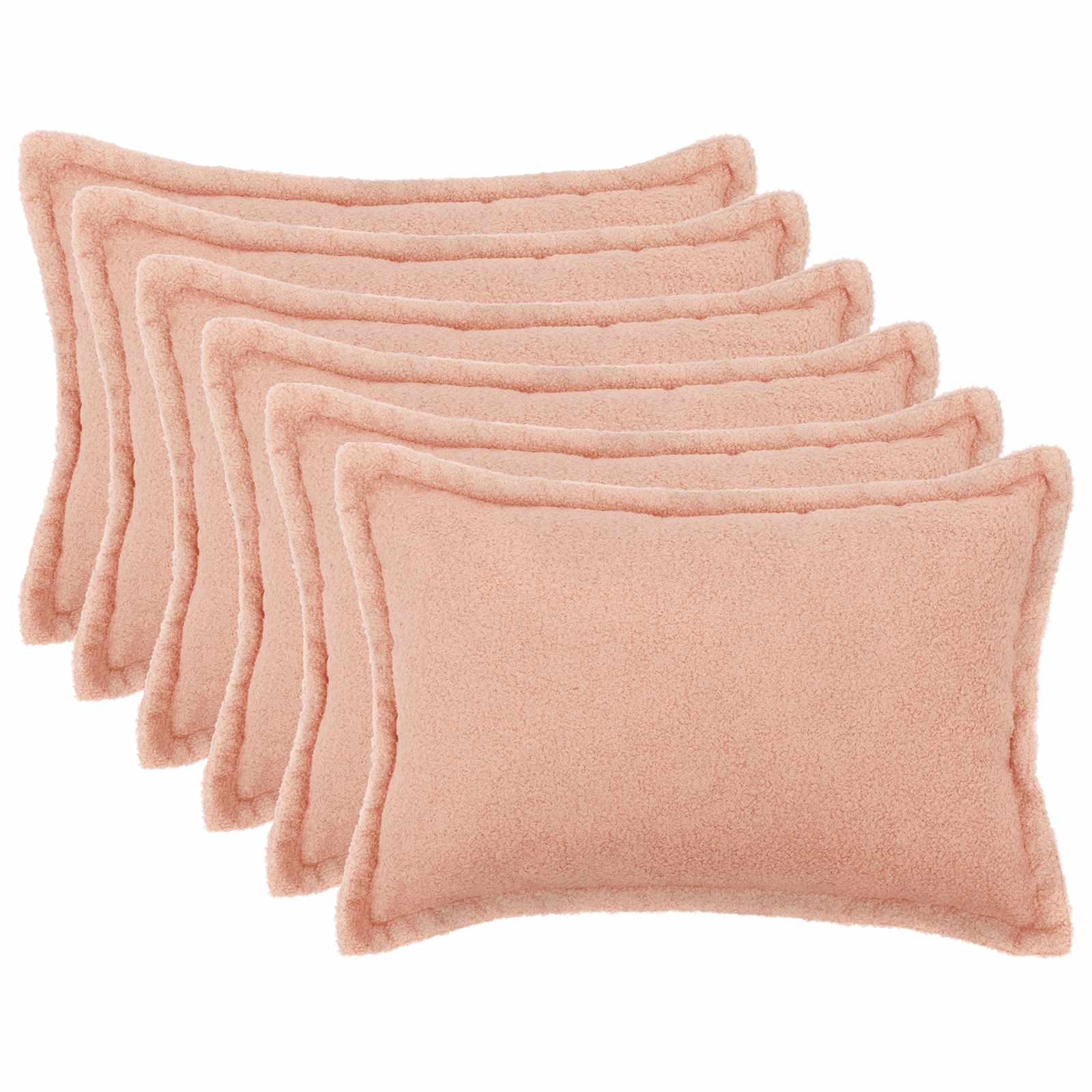 Párna huzat 6 pcs houten rózsaszín 50 x 75 cm bouclé