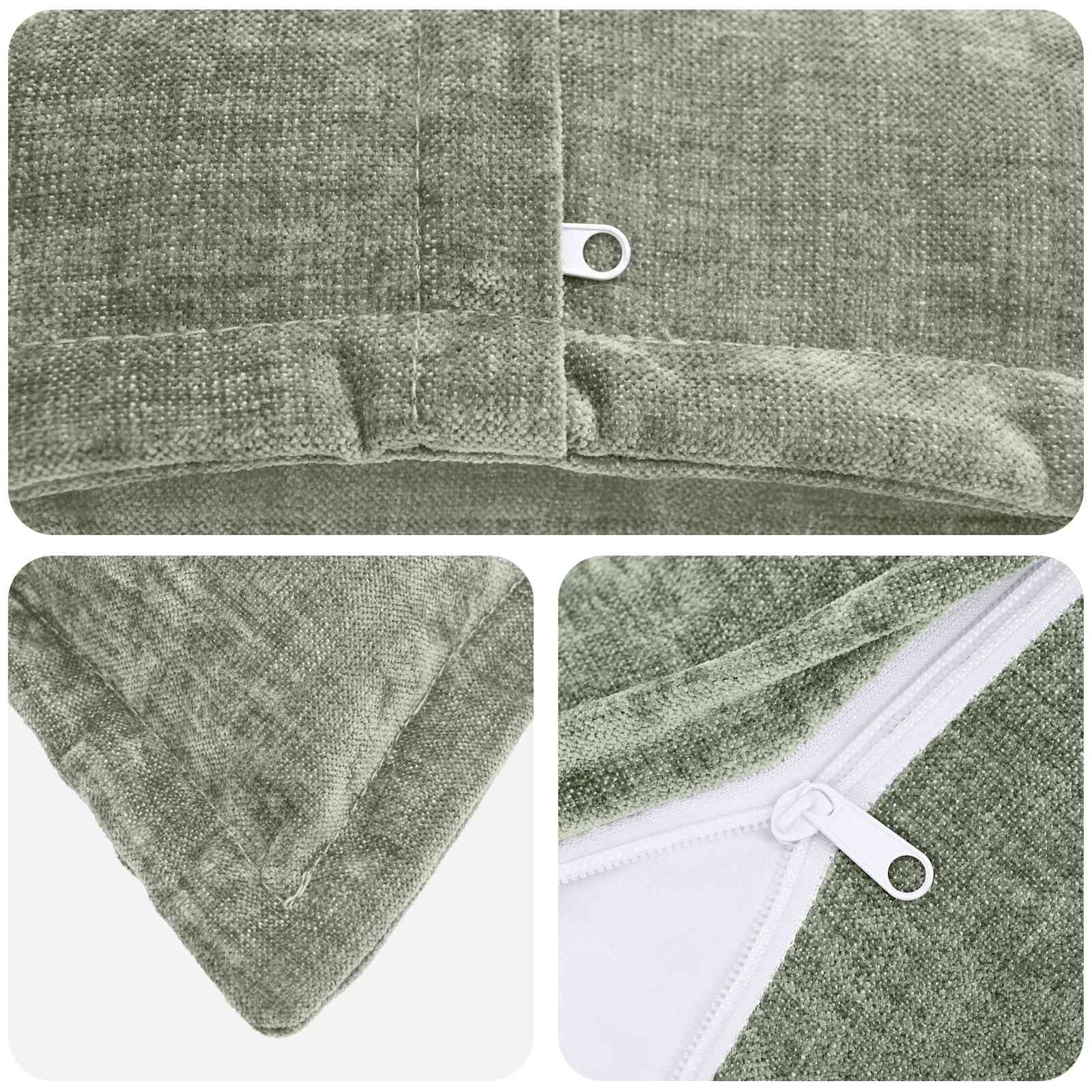 Párna huzat 2 db houten zöld 50 x 75 cm chenille szövet