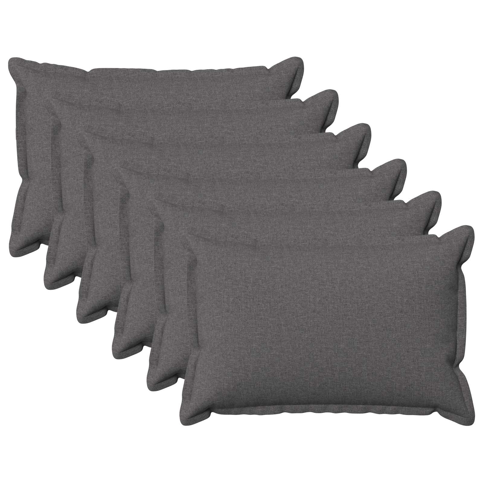 Párna huzat 6 pcs houten világosszürke 50 x 80 cm műlenszövet