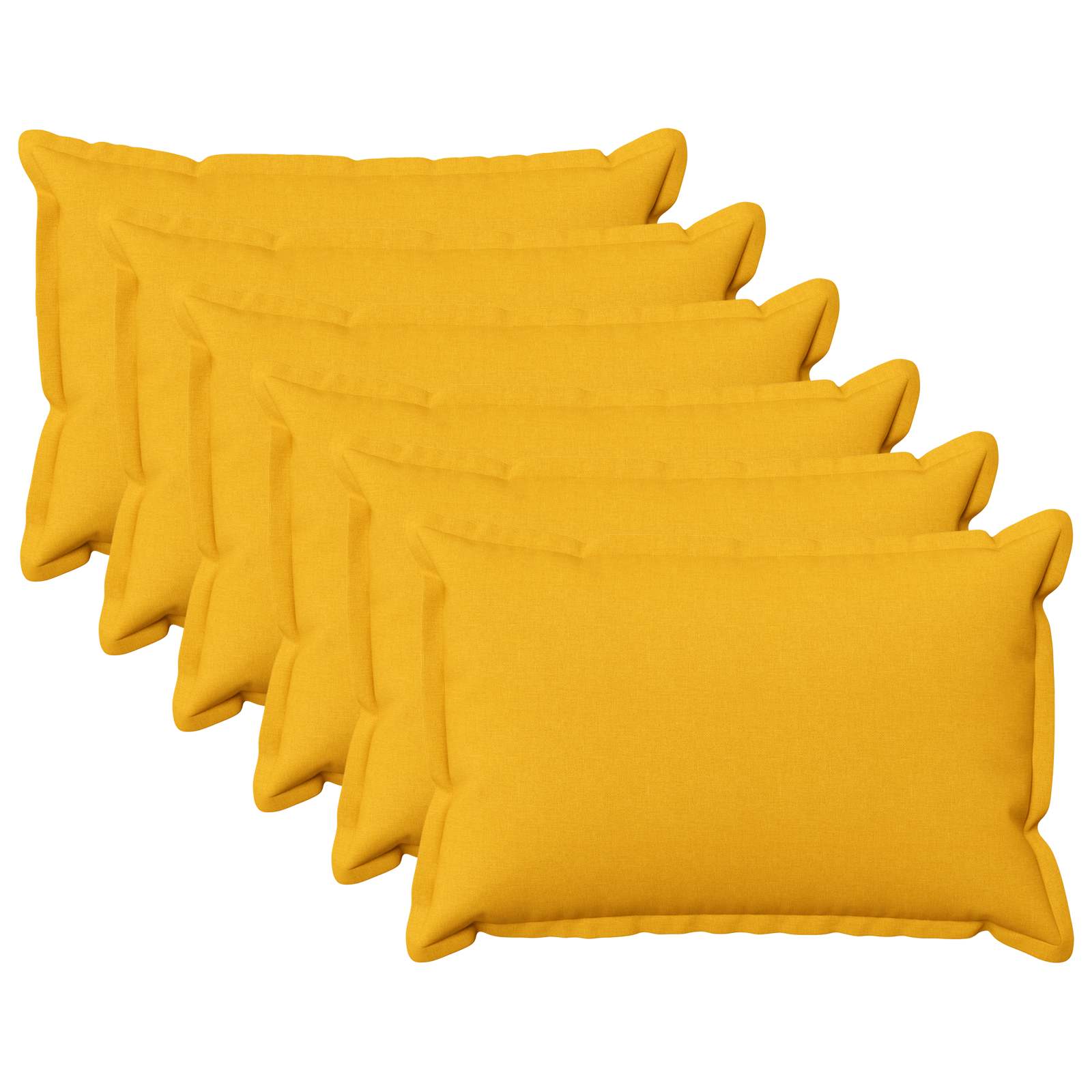 Párna huzat 6 pcs houten világos sárga 50 x 80 cm műlenszövet