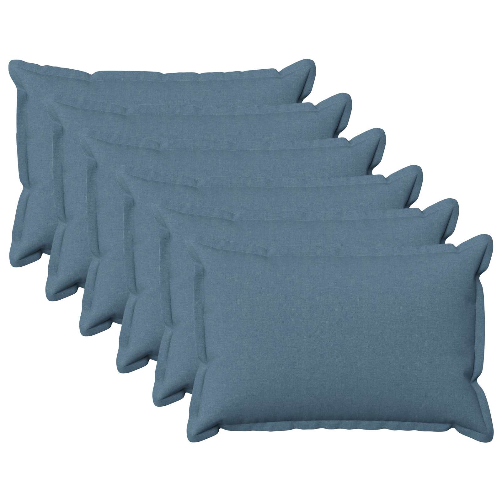 Párna huzat 6 pcs houten farmerkék 50 x 80 cm műlenszövet