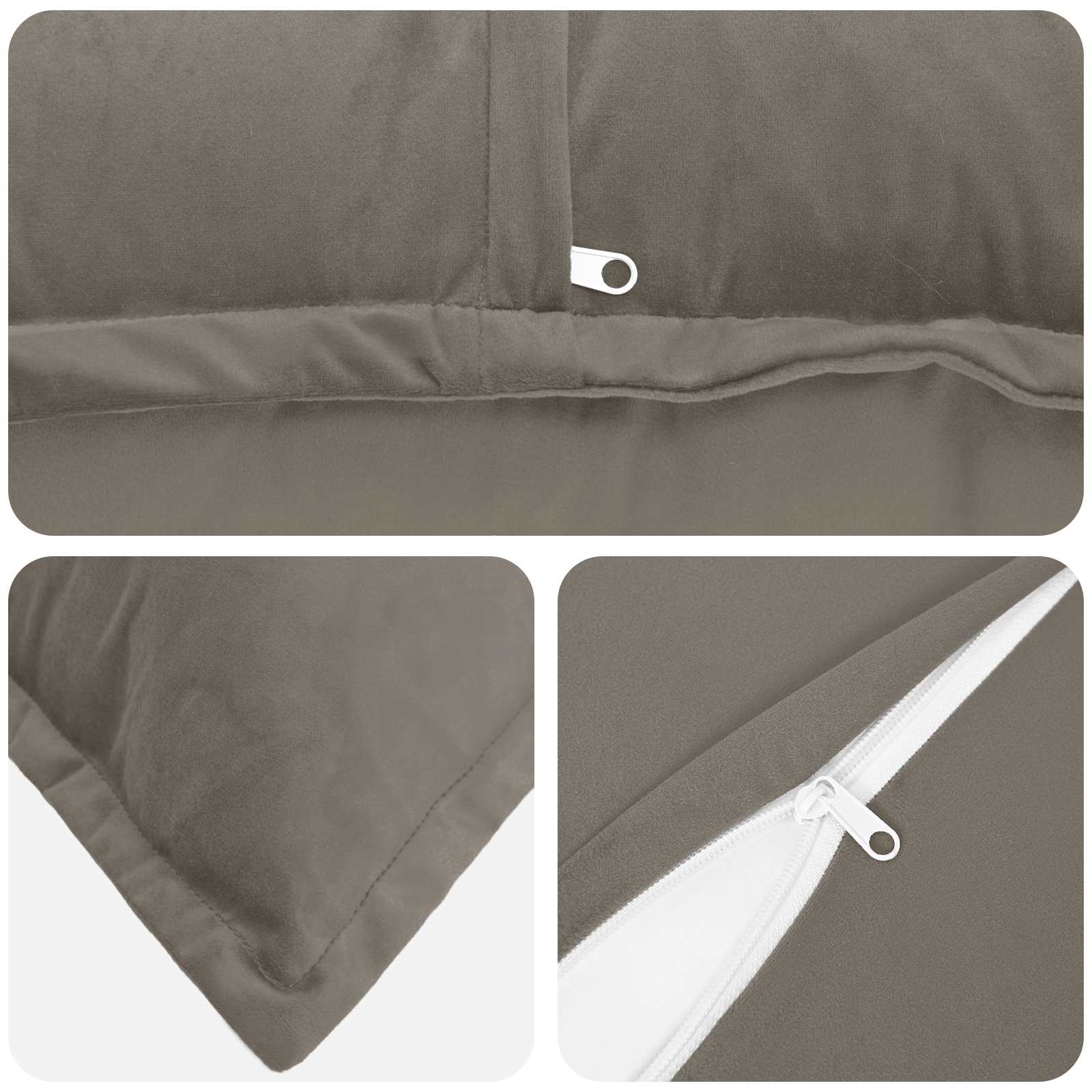 Párna huzat 6 pcs houten világosszürke 50 x 80 cm bársony