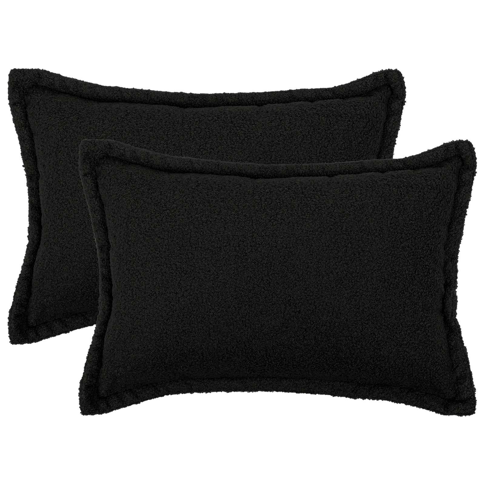 Párna huzat 2 pcs houten fekete 50 x 80 cm bouclé