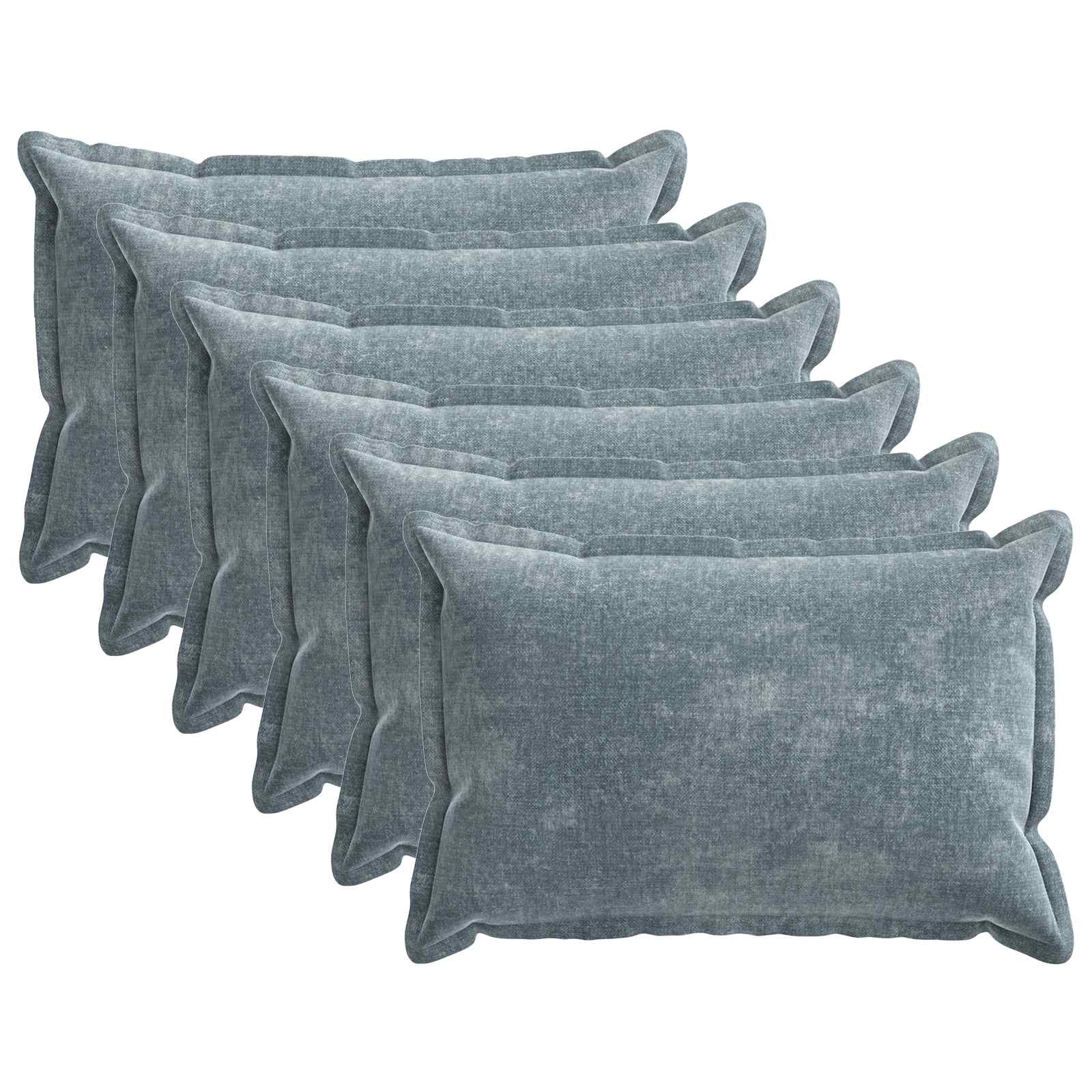 Párna huzat 6 pcs houten világoskék 50 x 80 cm chenille szövet