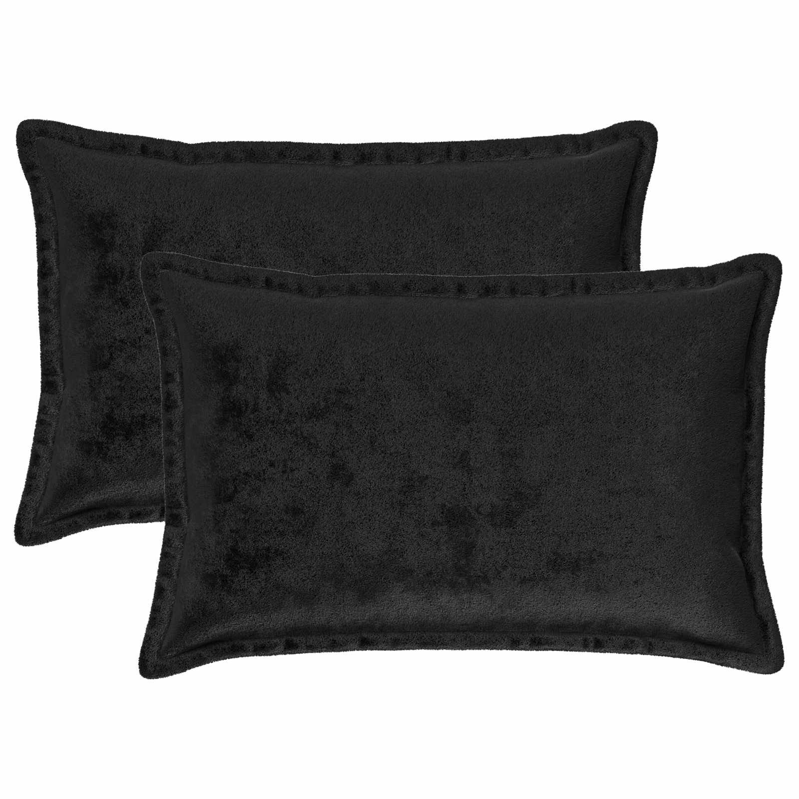 Párna huzat 2 pcs houten fekete 50 x 80 cm flanell