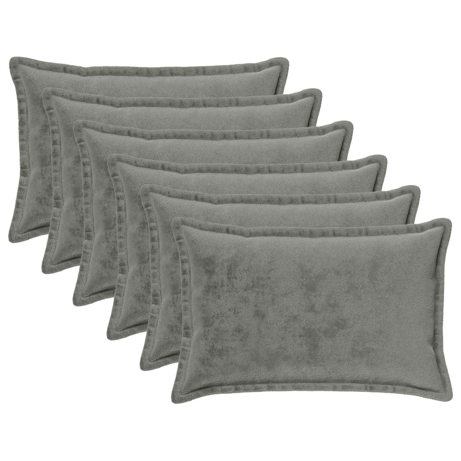 Párna huzat 6 pcs houten sötétszürke 50 x 80 cm flanell