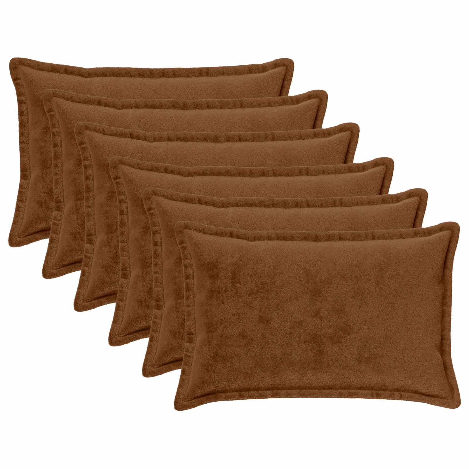 Párna huzat 6 pcs houten világos barna 50 x 80 cm flanell