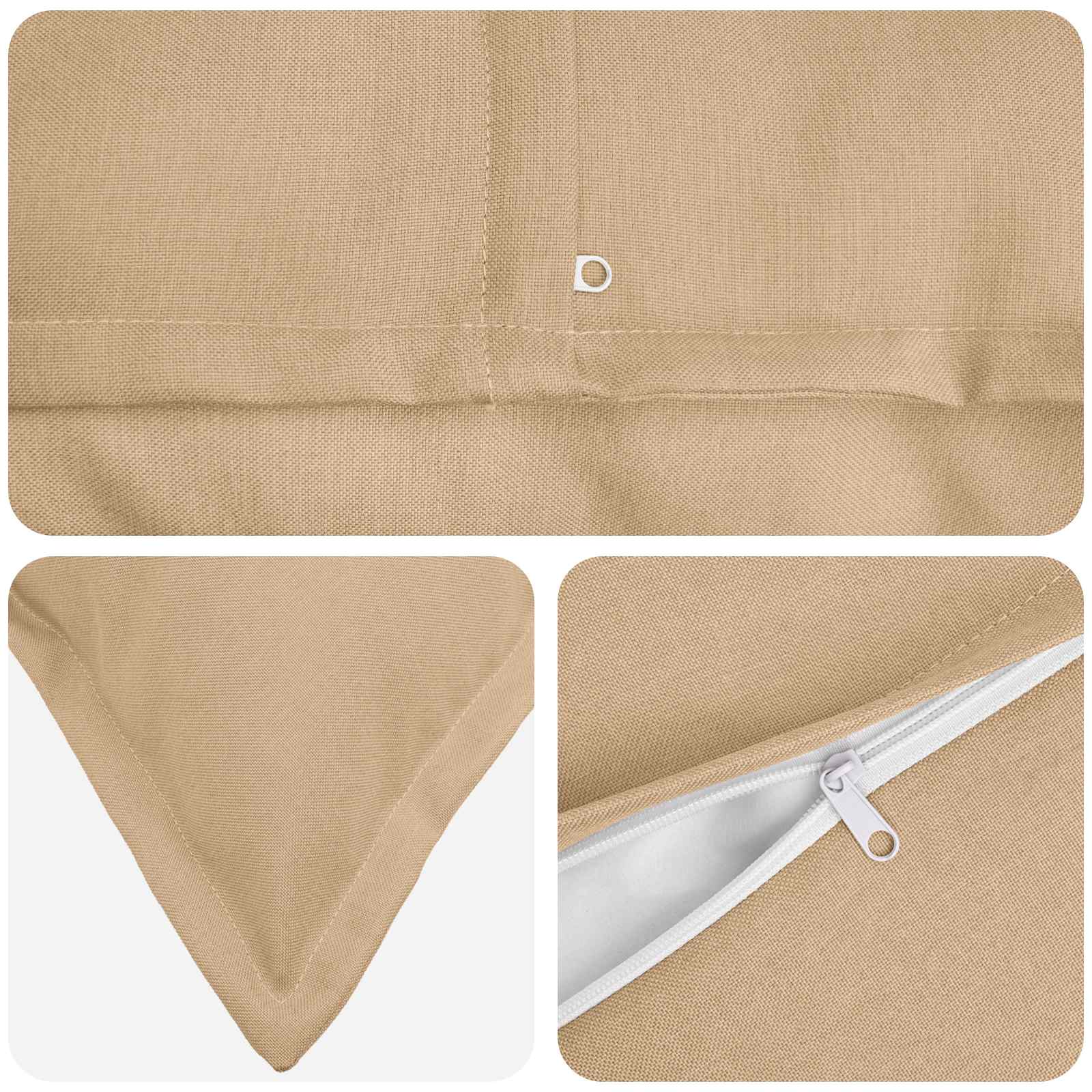 Párna huzat 6 pcs houten krémszínű 55 x 55 cm műlenszövet