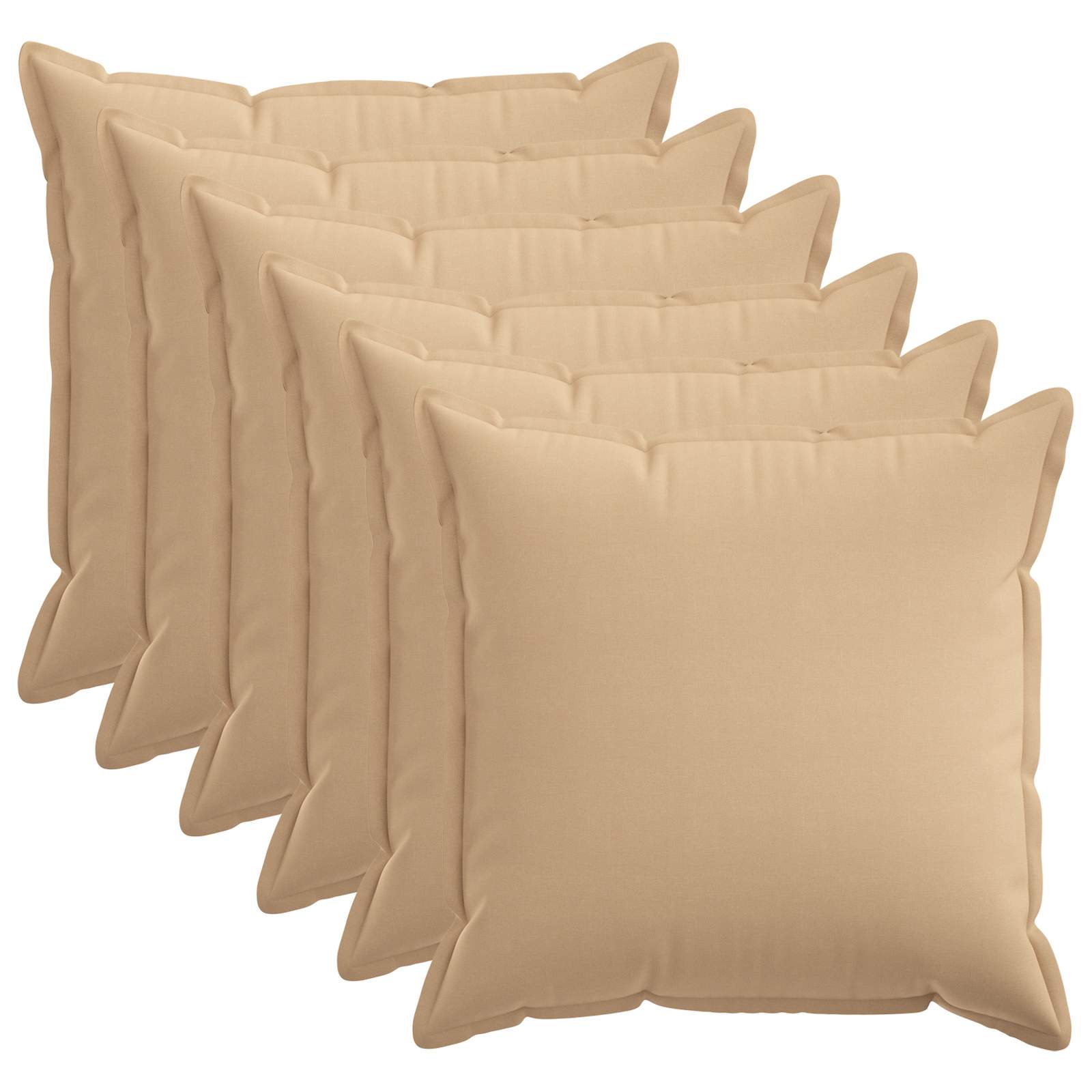 Párna huzat 6 pcs houten krémszínű 55 x 55 cm műlenszövet