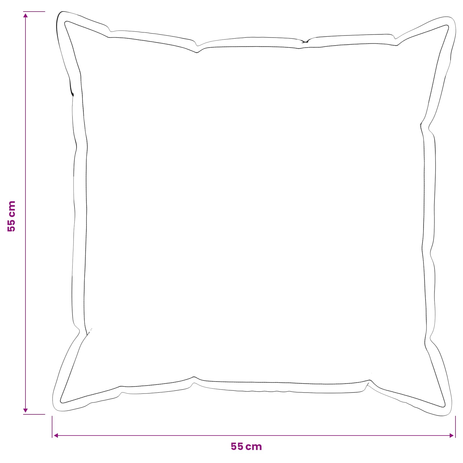Párna huzat 6 pcs houten krémszínű 55 x 55 cm műlenszövet