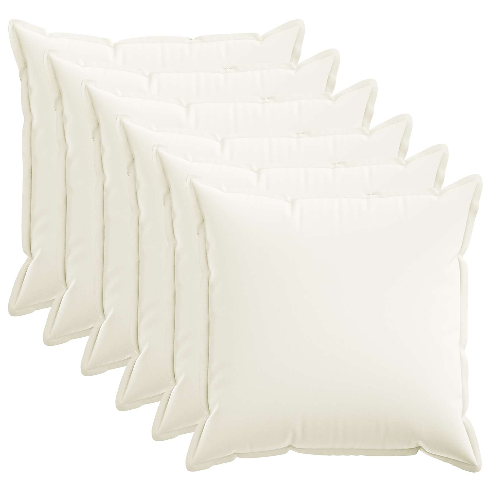 Párna huzat 6 pcs houten fehér 55 x 55 cm műlenszövet