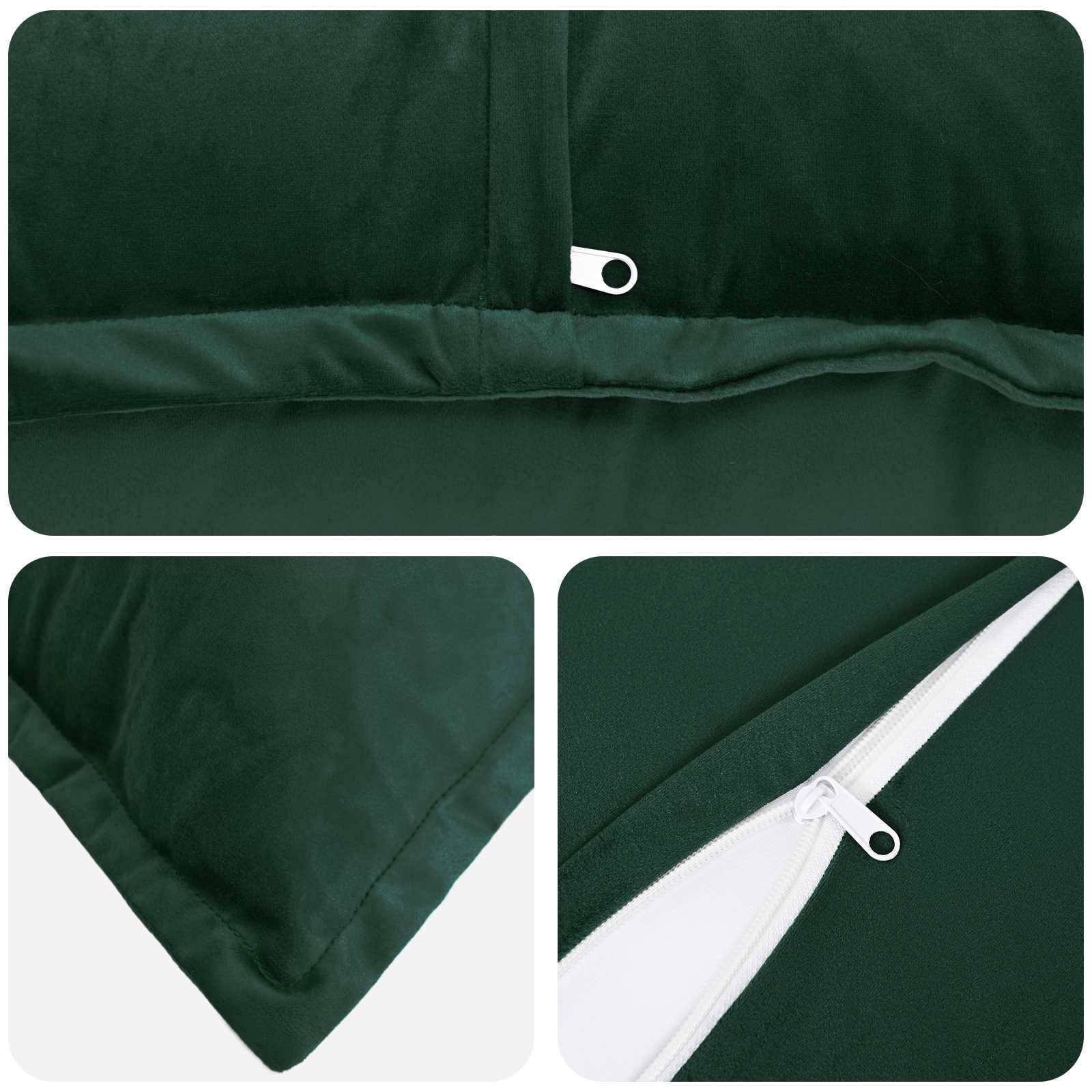 Párna huzat 2 pcs houten sötétzöld 55 x 55 cm bársony