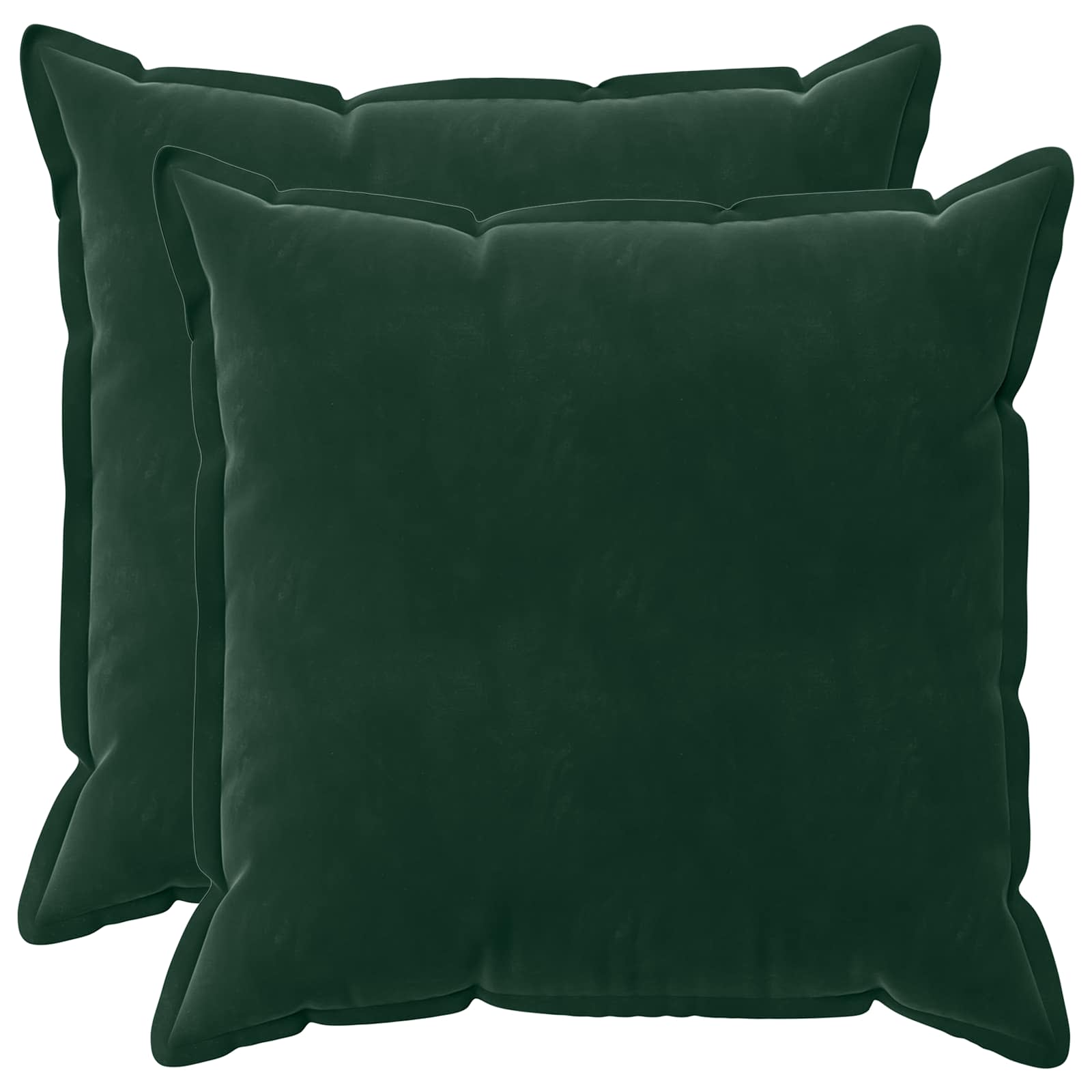 Párna huzat 2 pcs houten sötétzöld 55 x 55 cm bársony