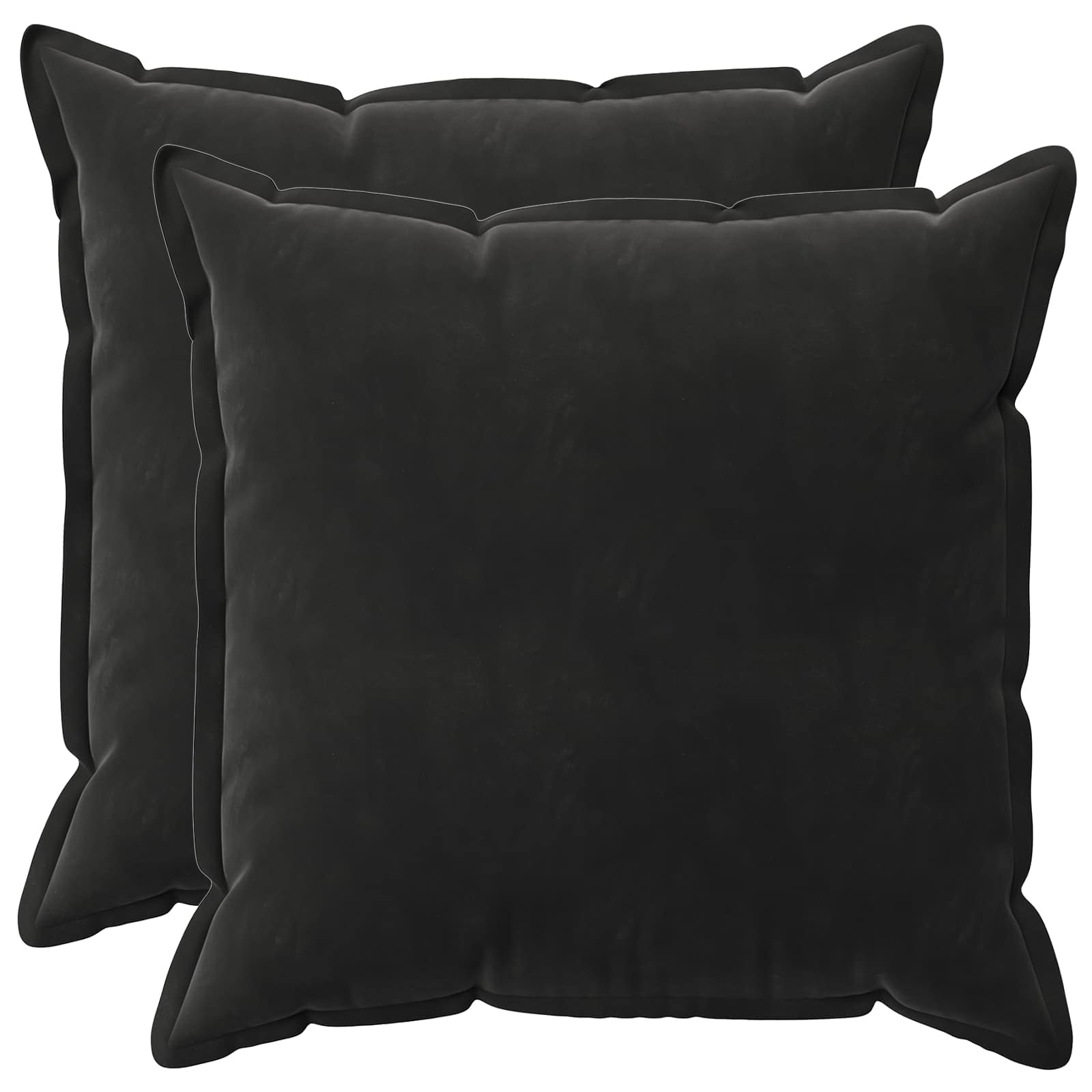Párna huzat 2 pcs houten fekete 55 x 55 cm bársony