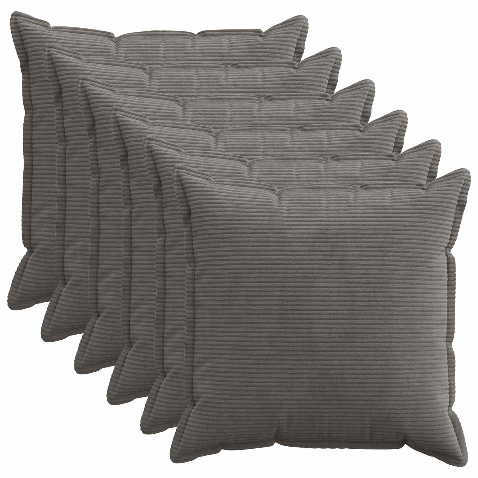 Párna huzat 6 db houten sötétszürke 55 x 55 cm cord