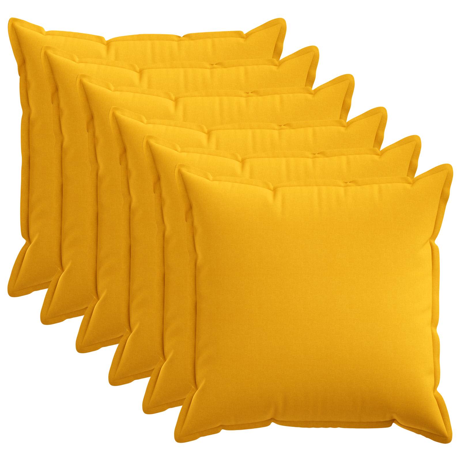 Párna huzat 6 pcs houten világos sárga 60 x 60 cm műlenszövet