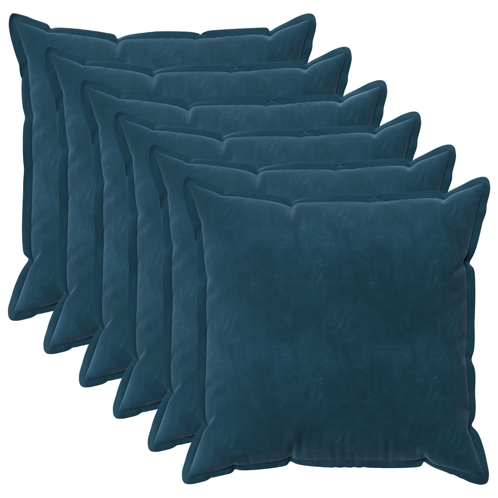 Párna huzat 6 pcs houten kék 60 x 60 cm bársony
