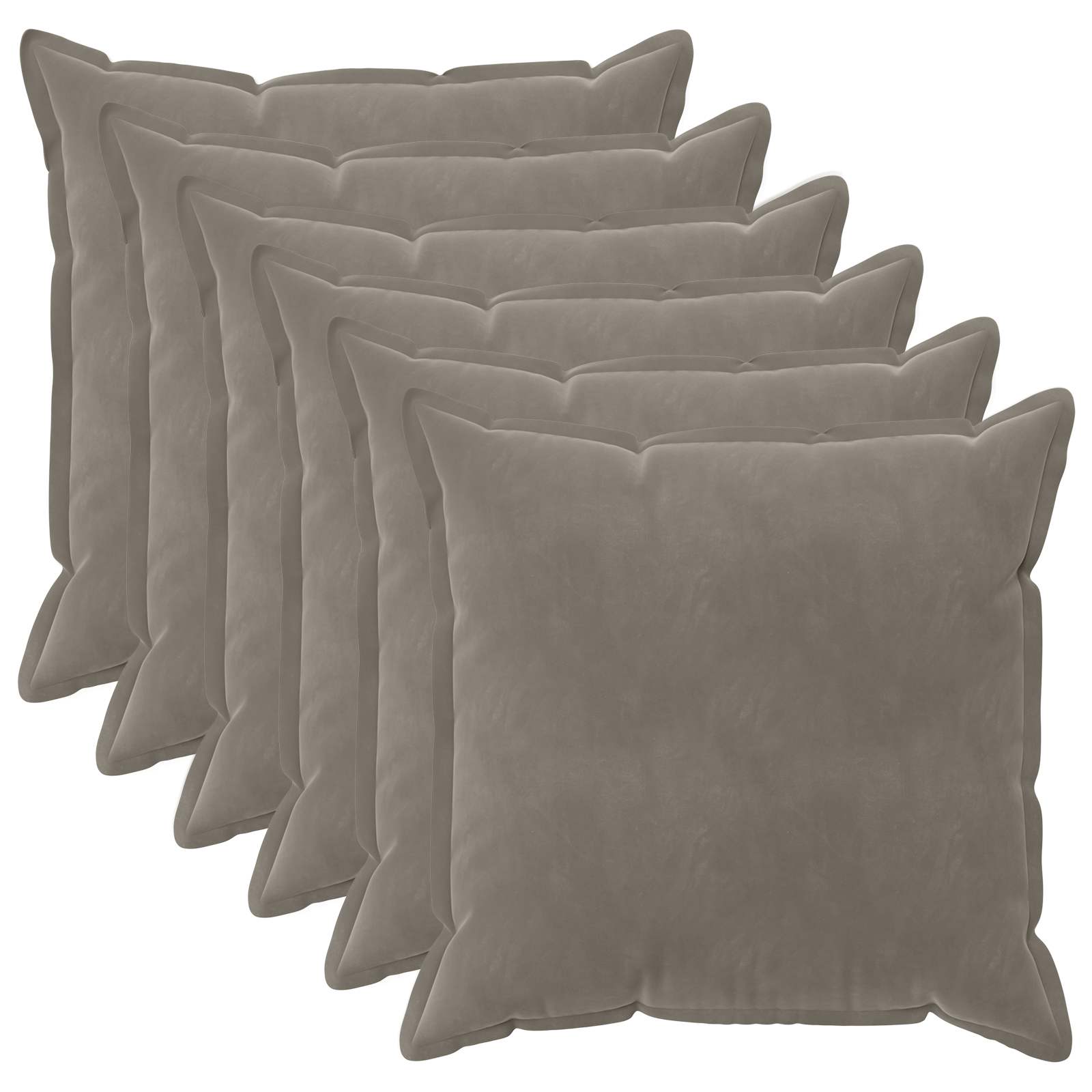 Párna huzat 6 pcs houten világosszürke 60 x 60 cm bársony