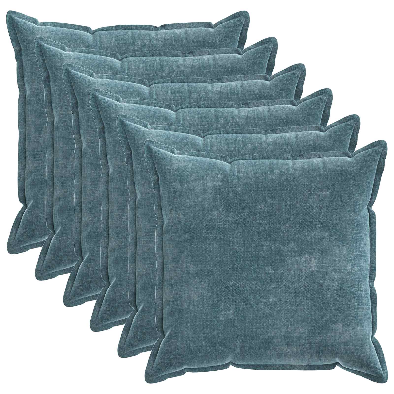 Párna huzat 6 db houten kék 60 x 60 cm chenille szövet