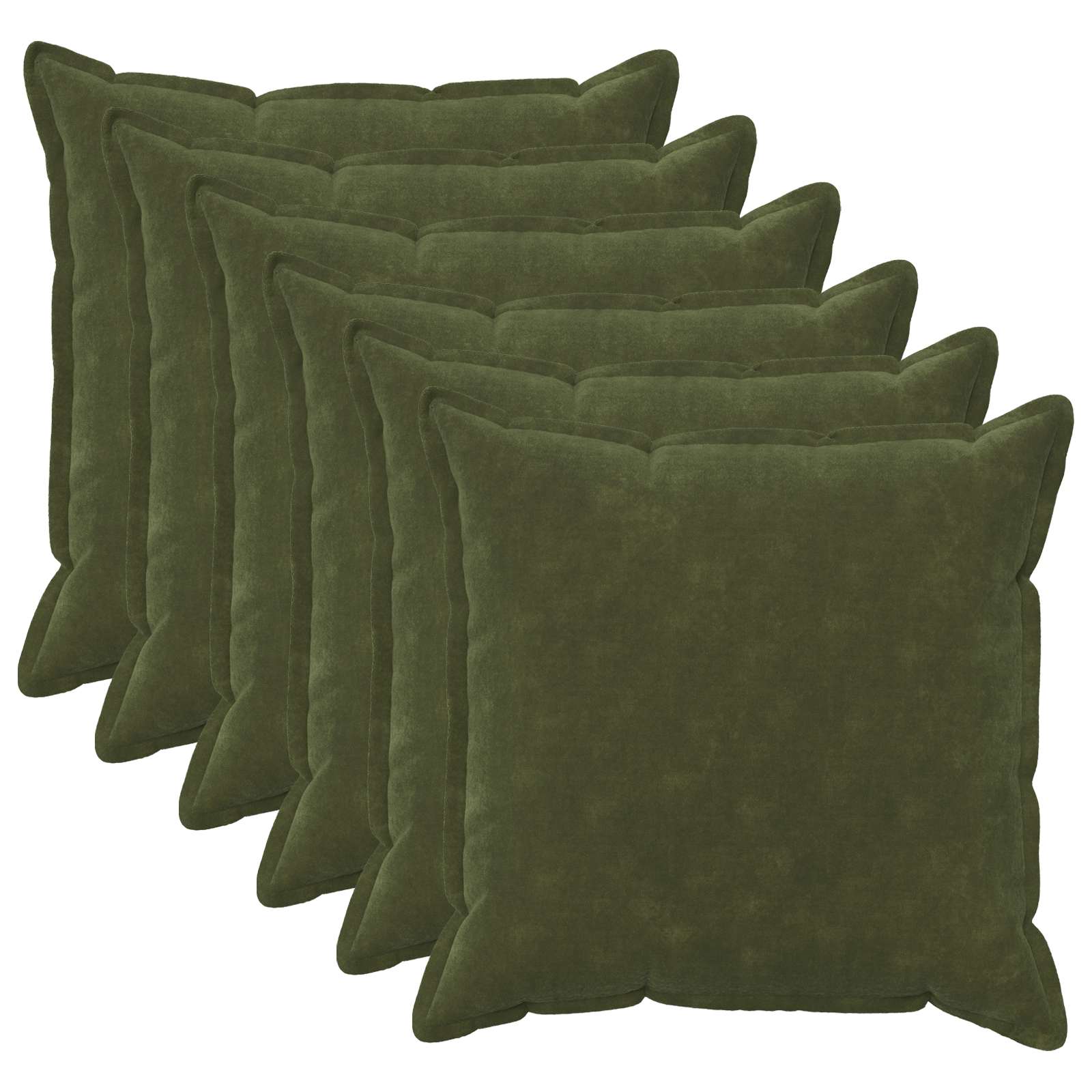 Párna huzat 6 pcs houten zöld 60 x 60 cm mikroszálas plüss