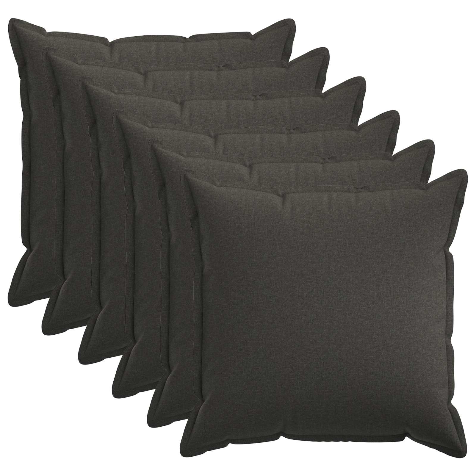 Párna huzat 6 pcs houten sötétszürke 65 x 65 cm műlenszövet