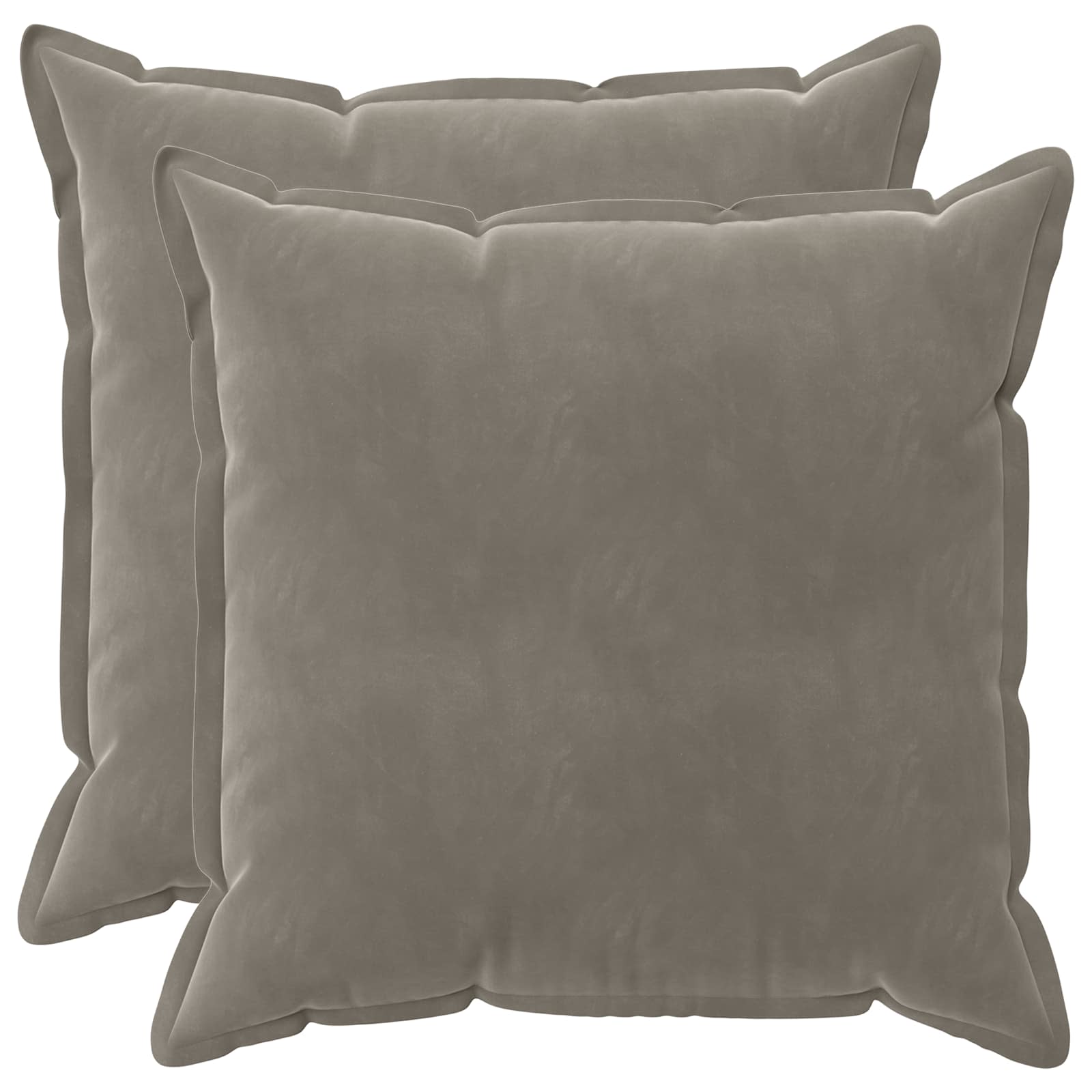 Párna huzat 2 pcs houten világosszürke 65 x 65 cm bársony