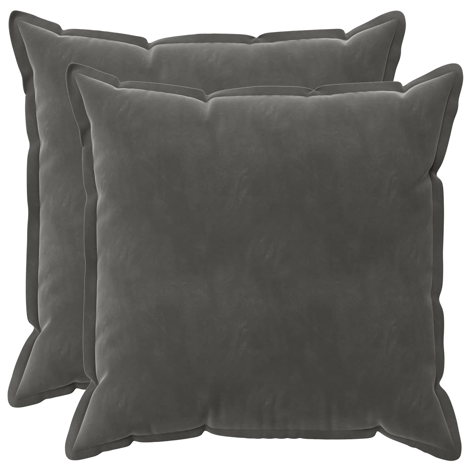 Párna huzat 2 pcs houten sötétszürke 65 x 65 cm bársony