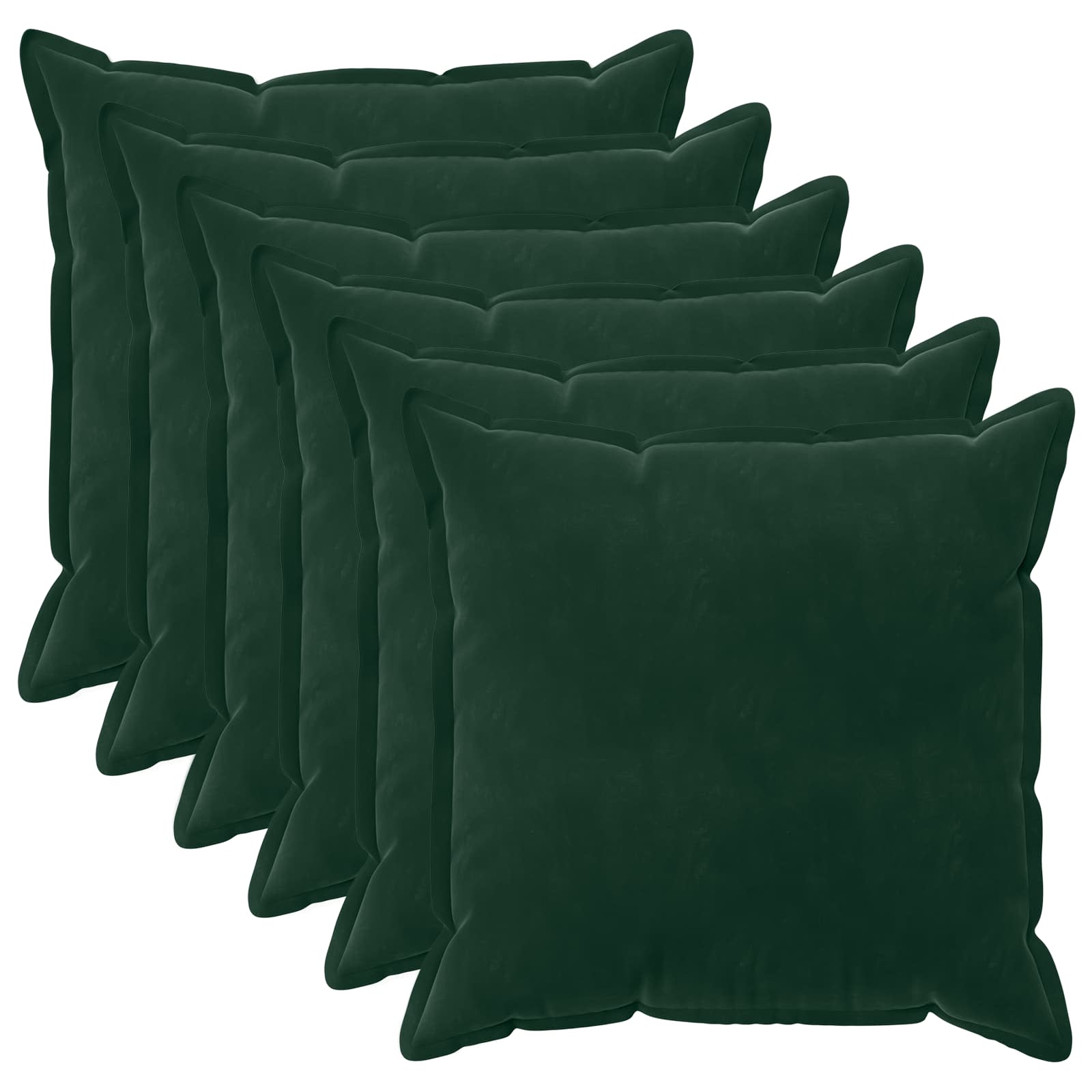 Párna huzat 6 pcs houten sötétzöld 65 x 65 cm bársony
