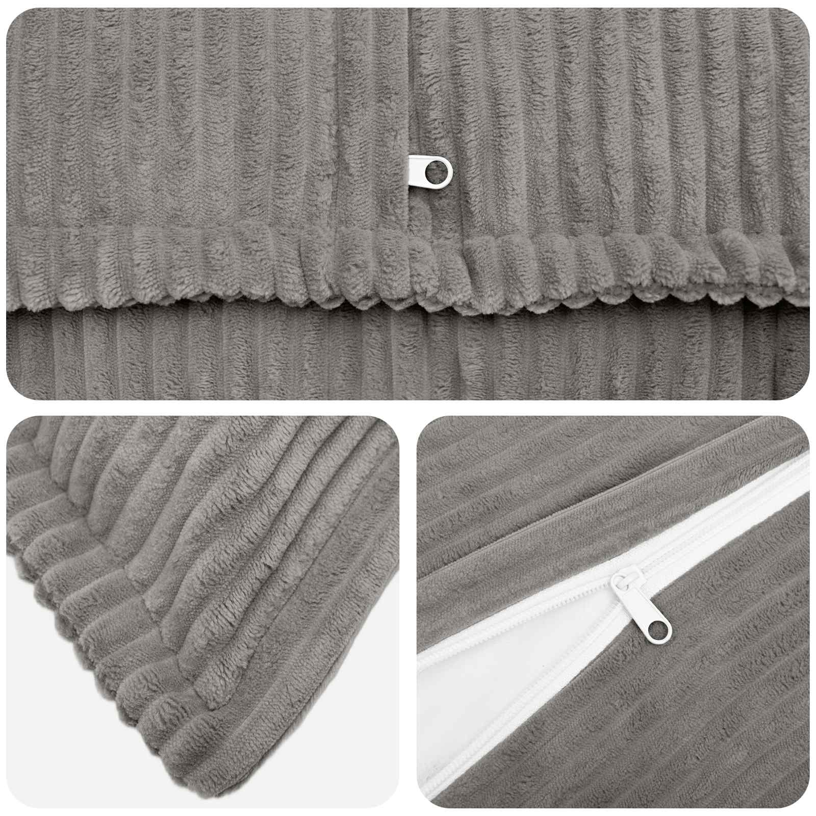 Párna huzat 2 db houten világosszürke 65 x 65 cm cord