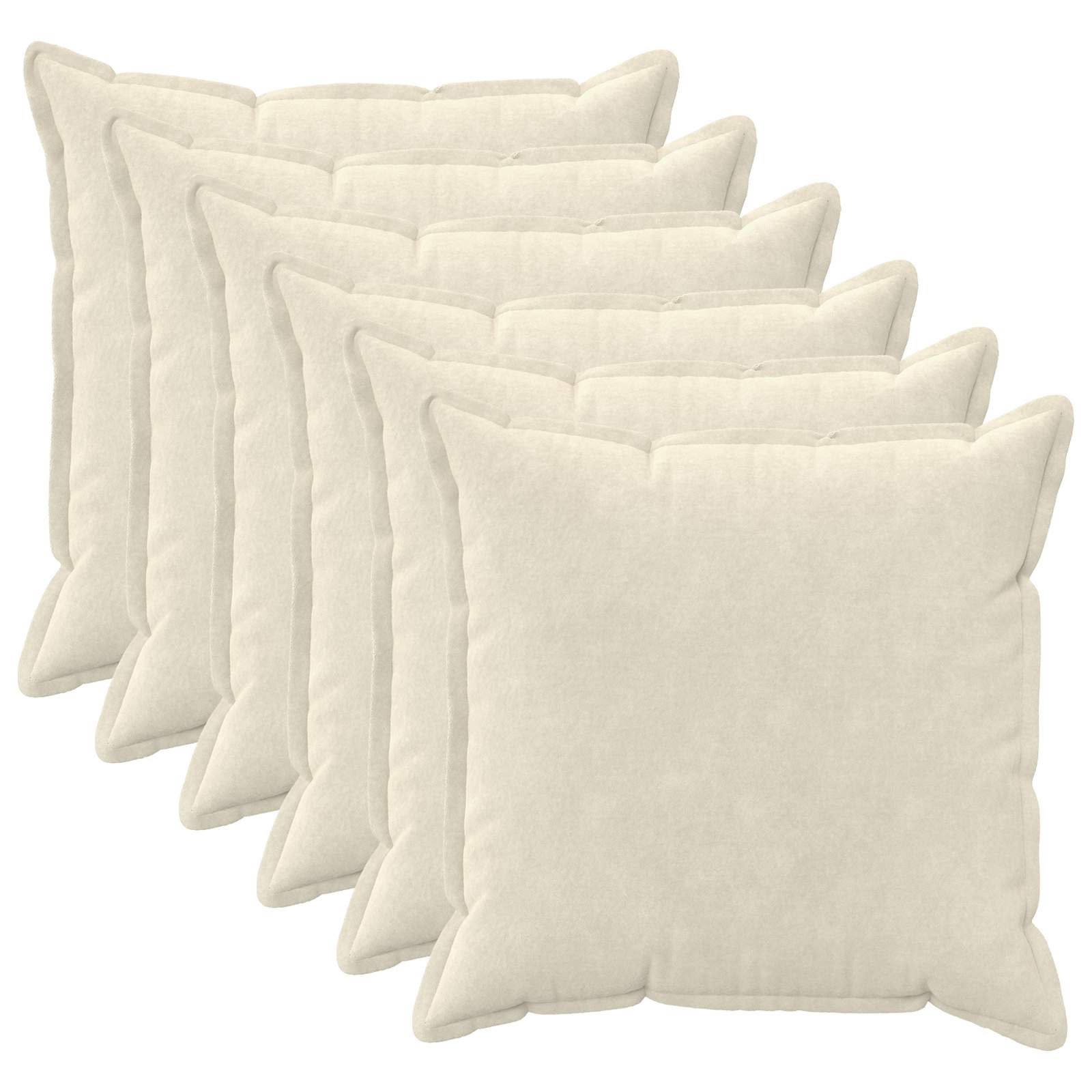 Párna huzat 6 pcs houten krémszínű 65 x 65 cm mikroszálas plüss