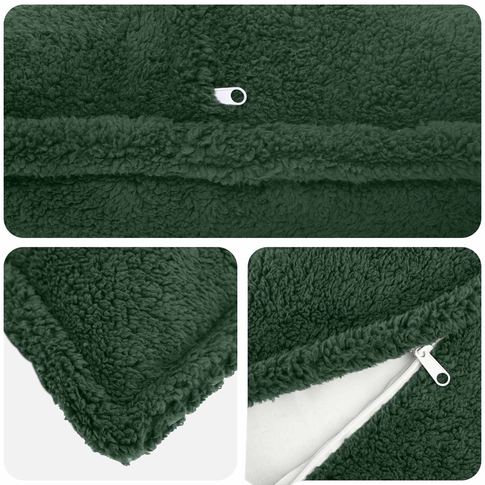 Párna huzat 6 pcs houten sötétzöld 65 x 65 cm bouclé