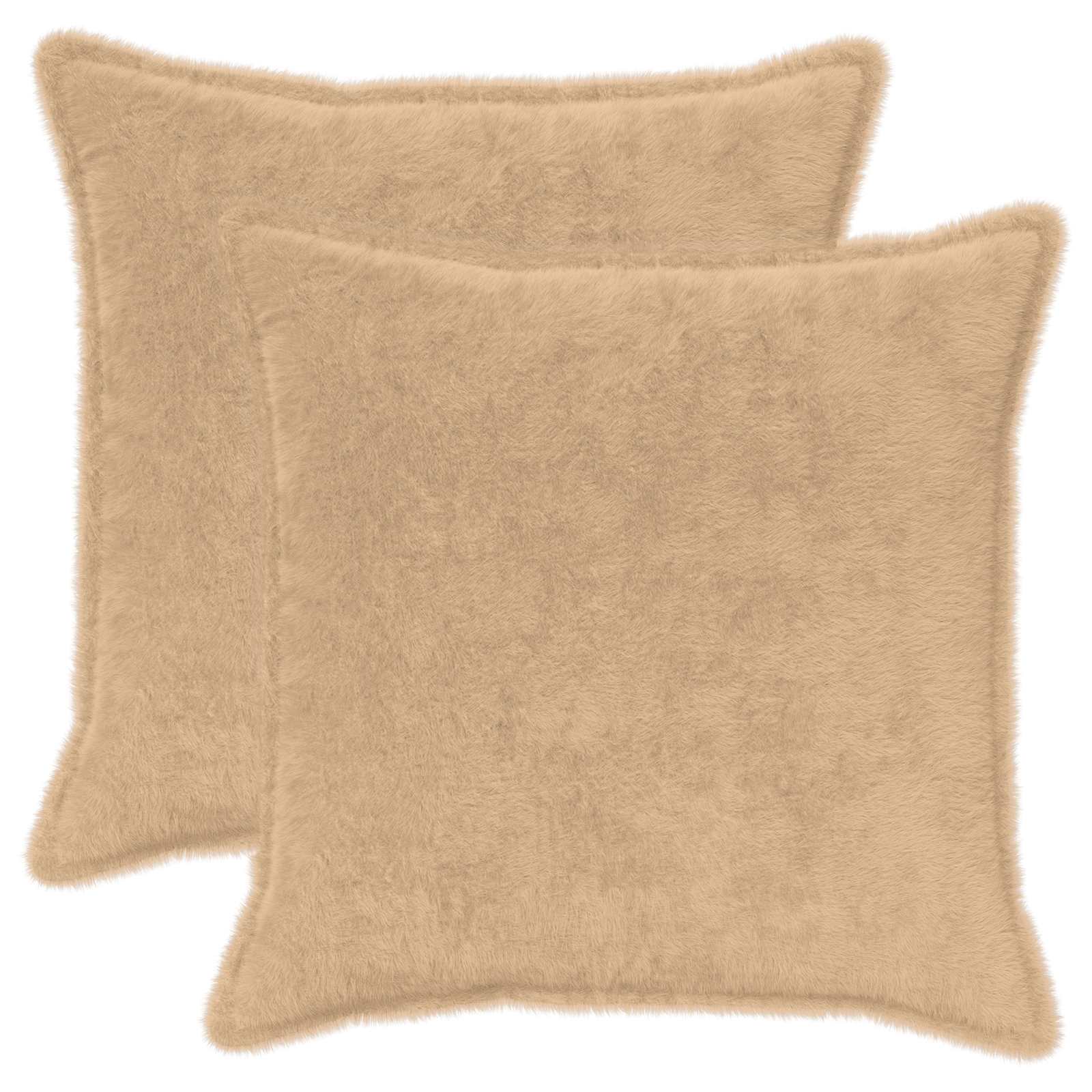 Párna huzat 2 db houten krémszínű 65 x 65 cm műnyúl szőr