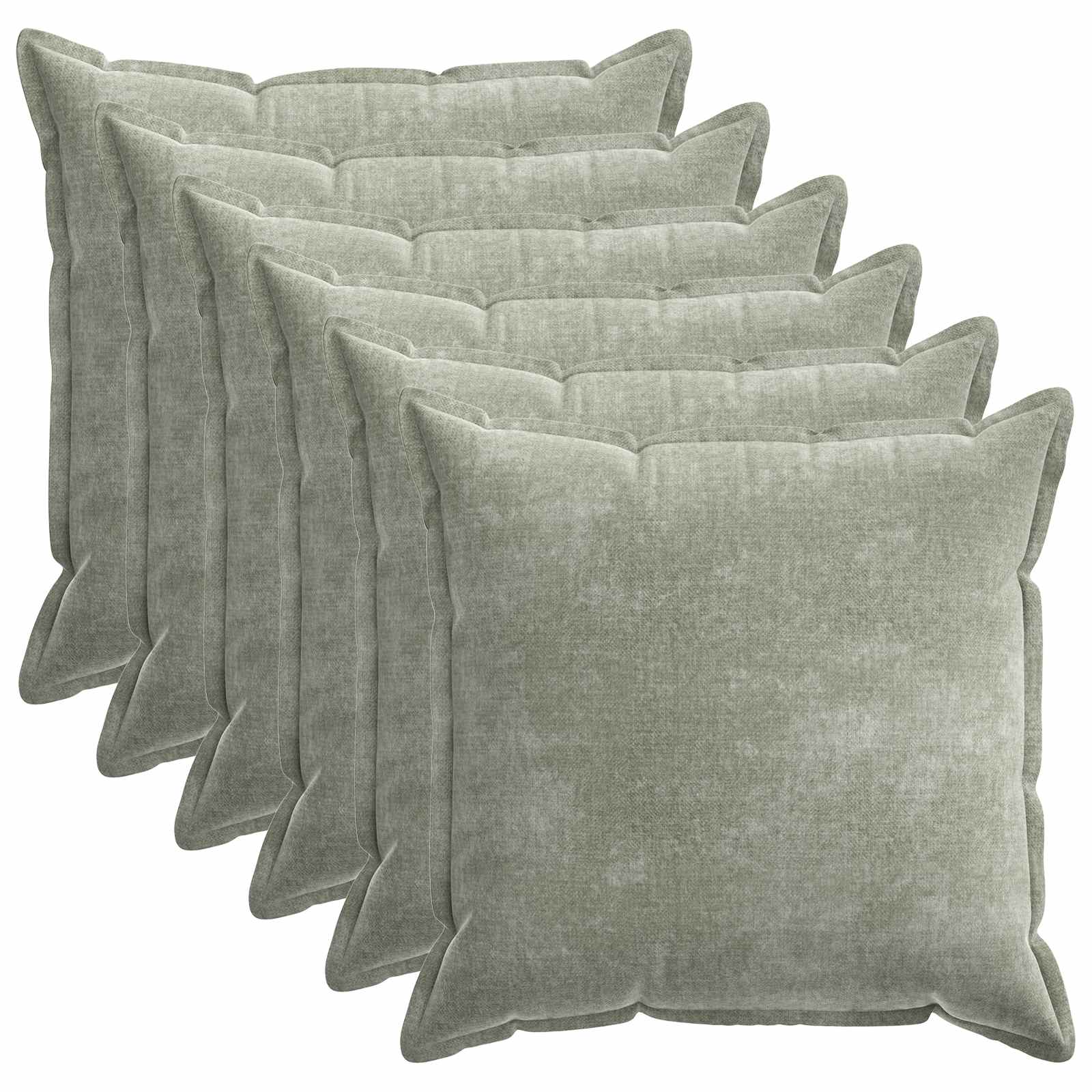 Párna huzat 6 pcs houten zöld 70 x 70 cm chenille szövet