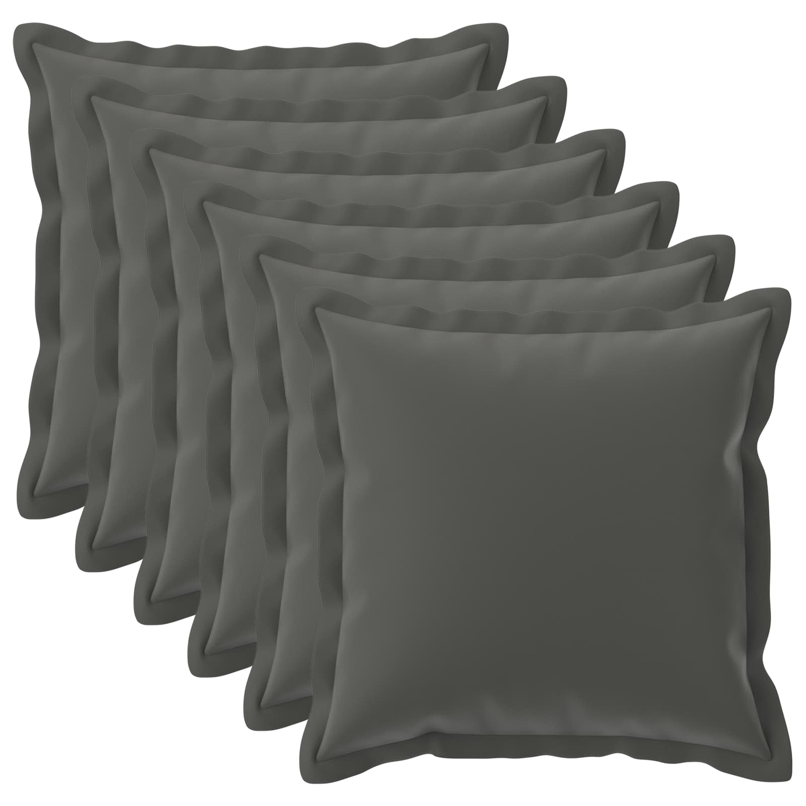 Párna huzat 6 db houten antracitszürke 70 x 70 cm poliészter