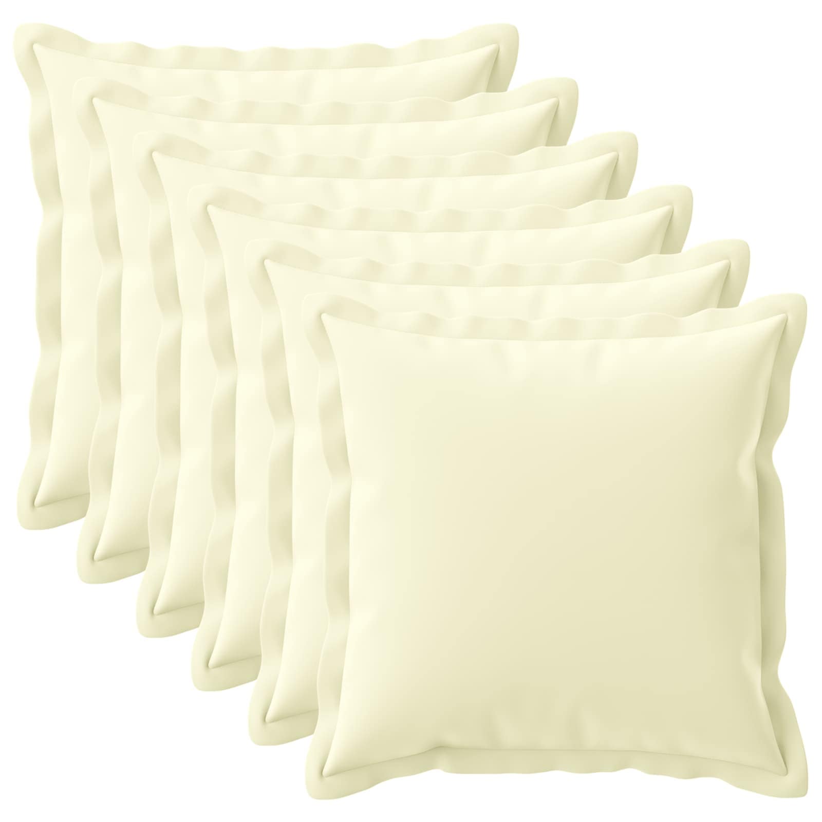 Párna huzat 6 db houten krémszínű 70 x 70 cm poliészter