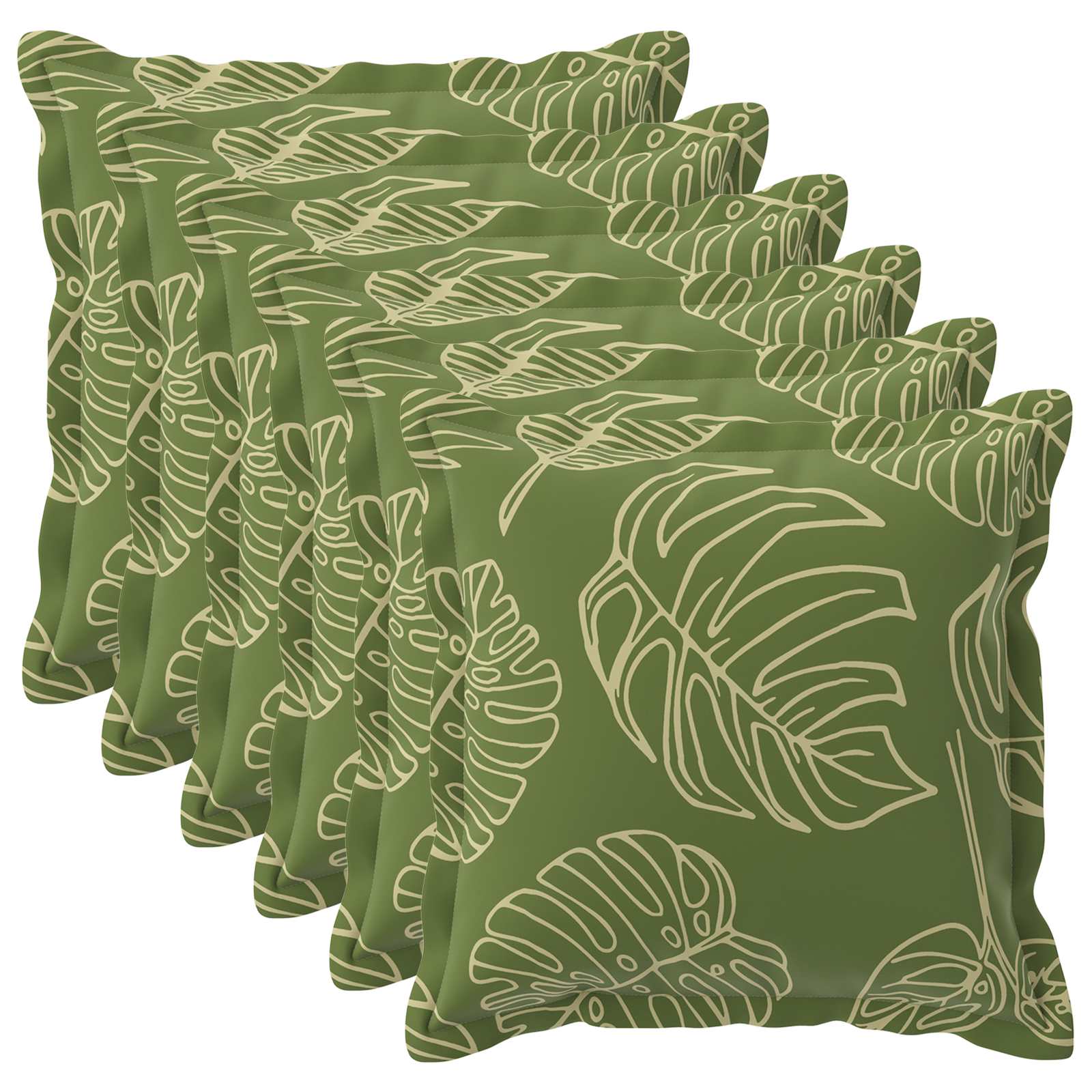 Párna huzat 6 db houten levélminta 70 x 70 cm poliészter
