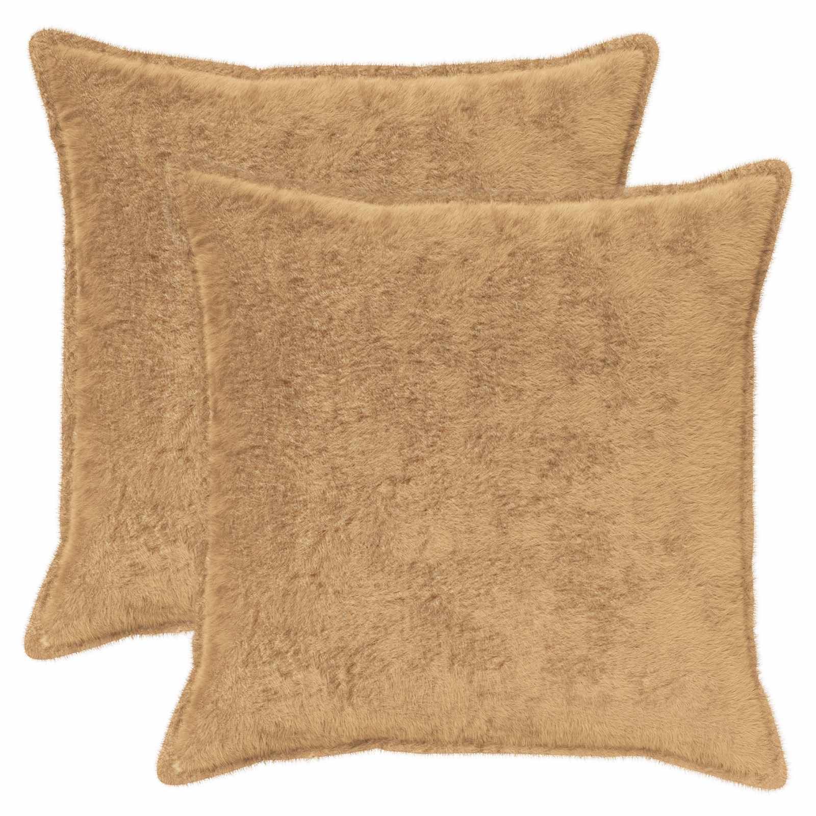 Párna huzat 2 db houten tópszínű 70 x 70 cm műnyúl szőr