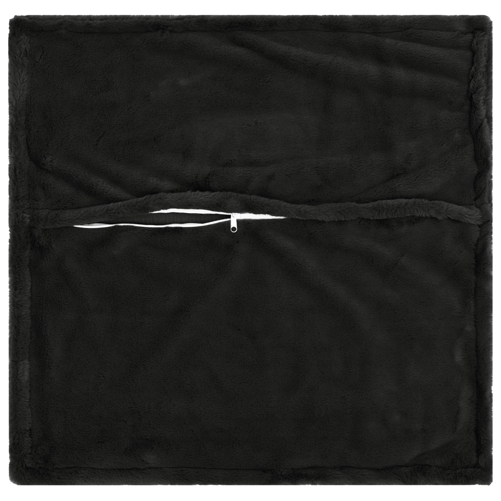 Párna huzat 2 db houten fekete 70 x 70 cm műnyúl szőr