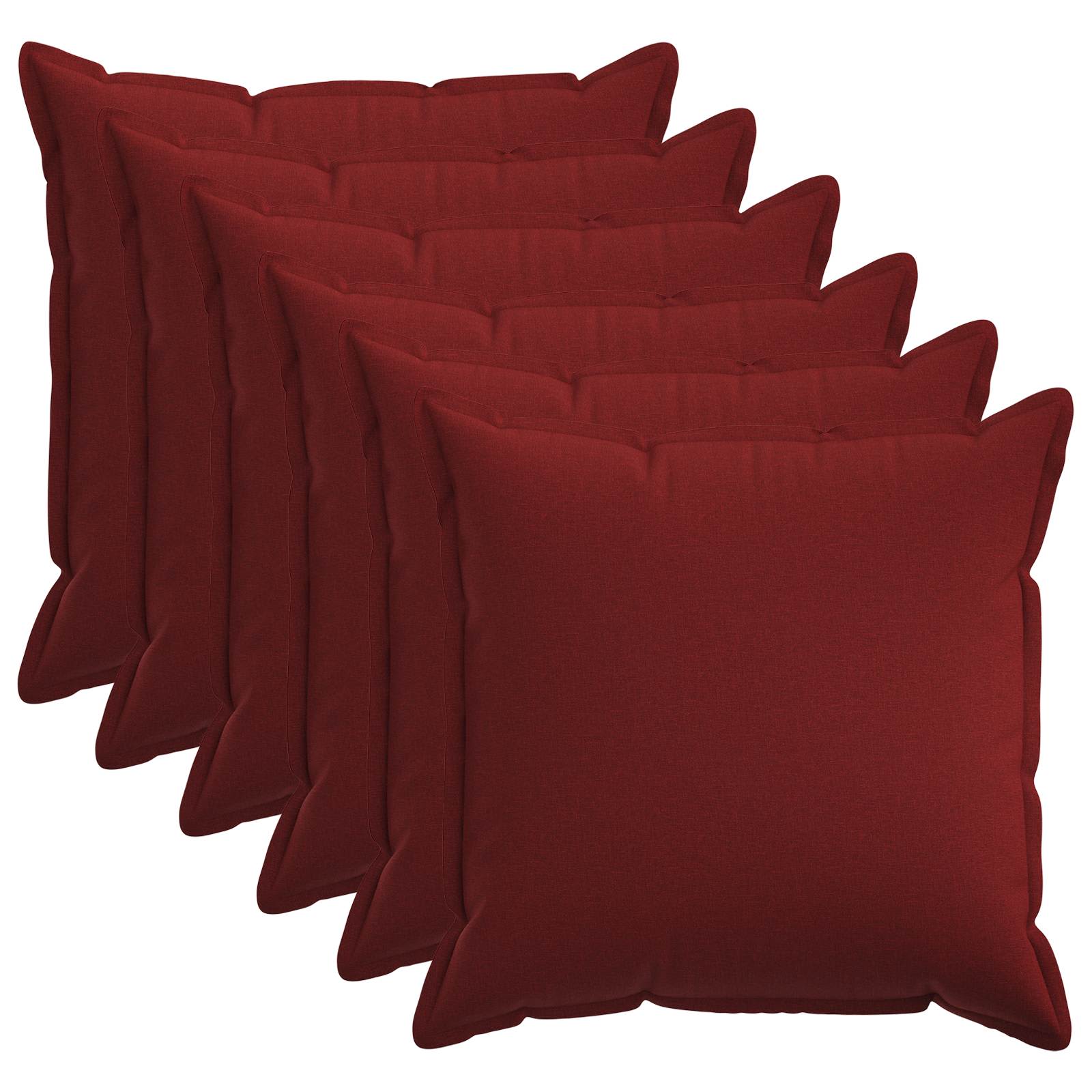 Párna huzat 6 pcs houten bordó 80 x 80 cm műlenszövet
