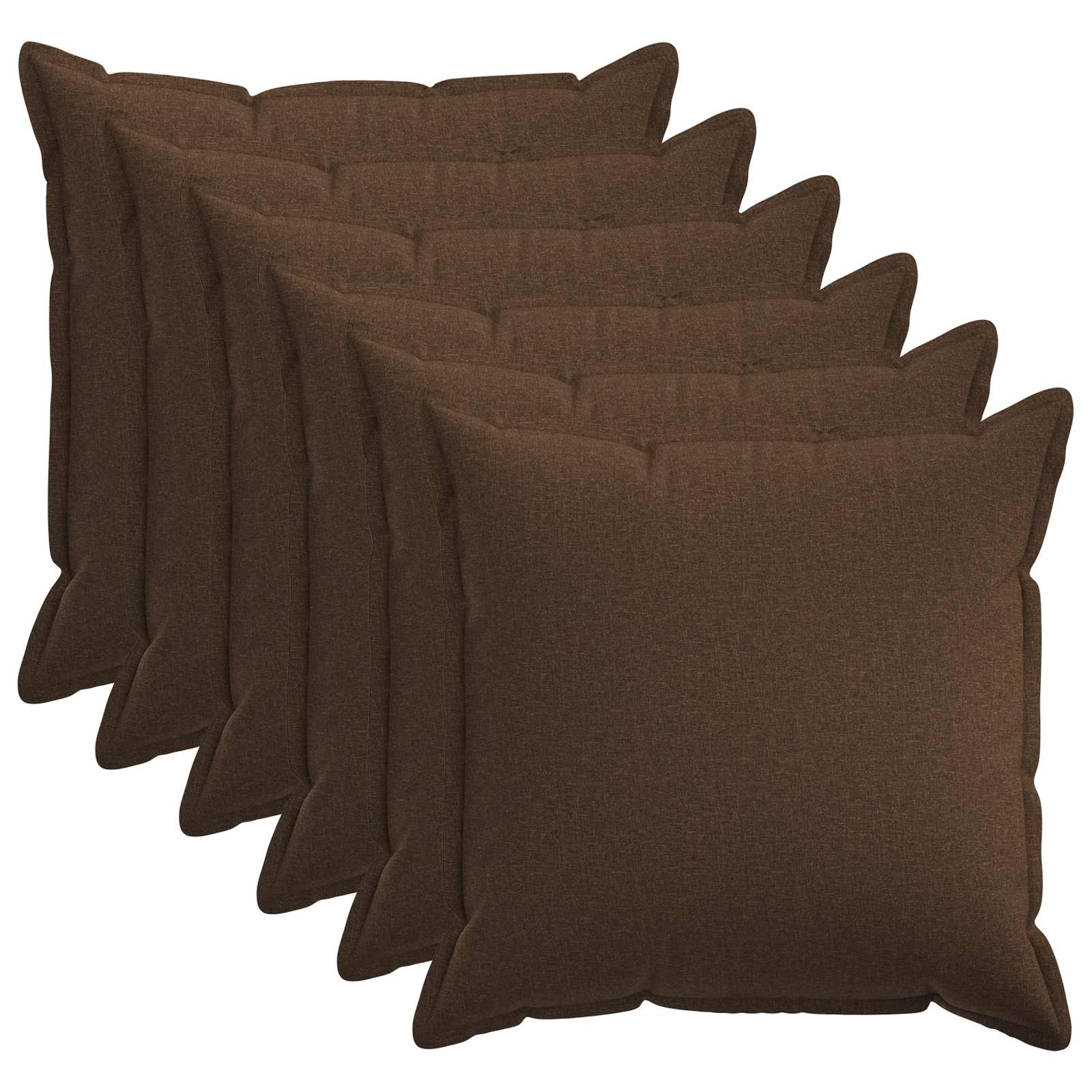 Párna huzat 6 pcs houten barna 80 x 80 cm műlenszövet