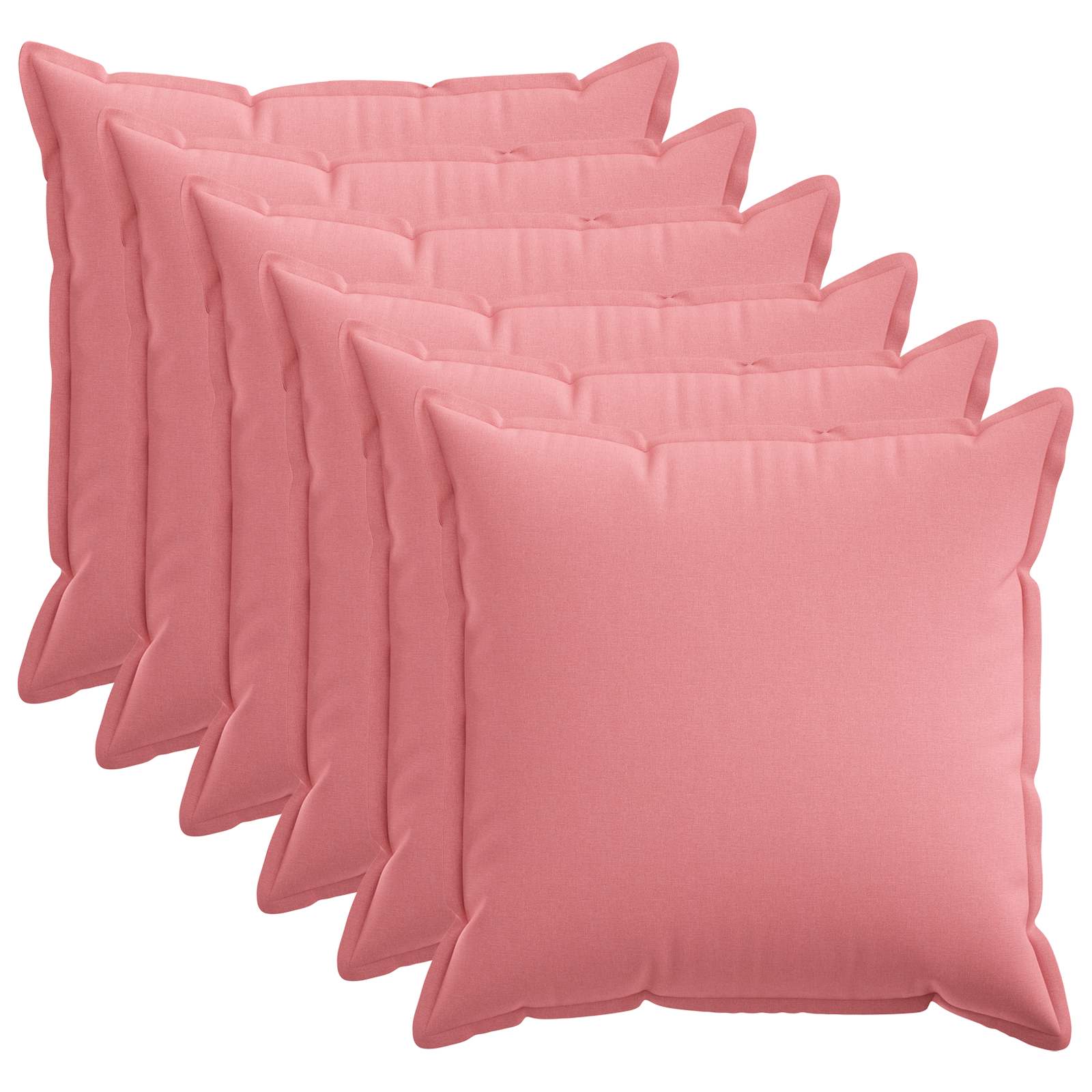 Párna huzat 6 pcs houten rózsaszín 80 x 80 cm műlenszövet