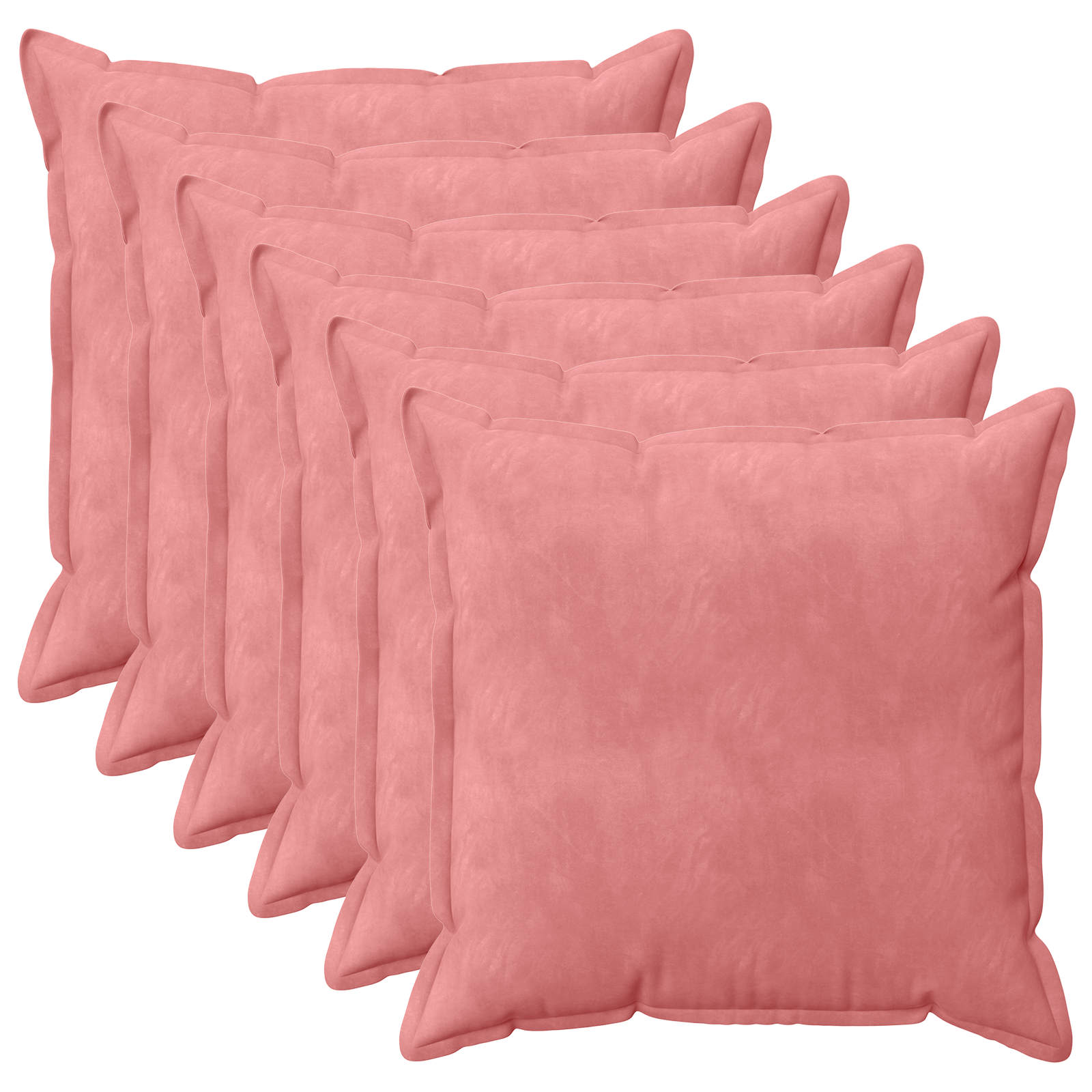 Párna huzat 6 pcs houten rózsaszín 80 x 80 cm bársony