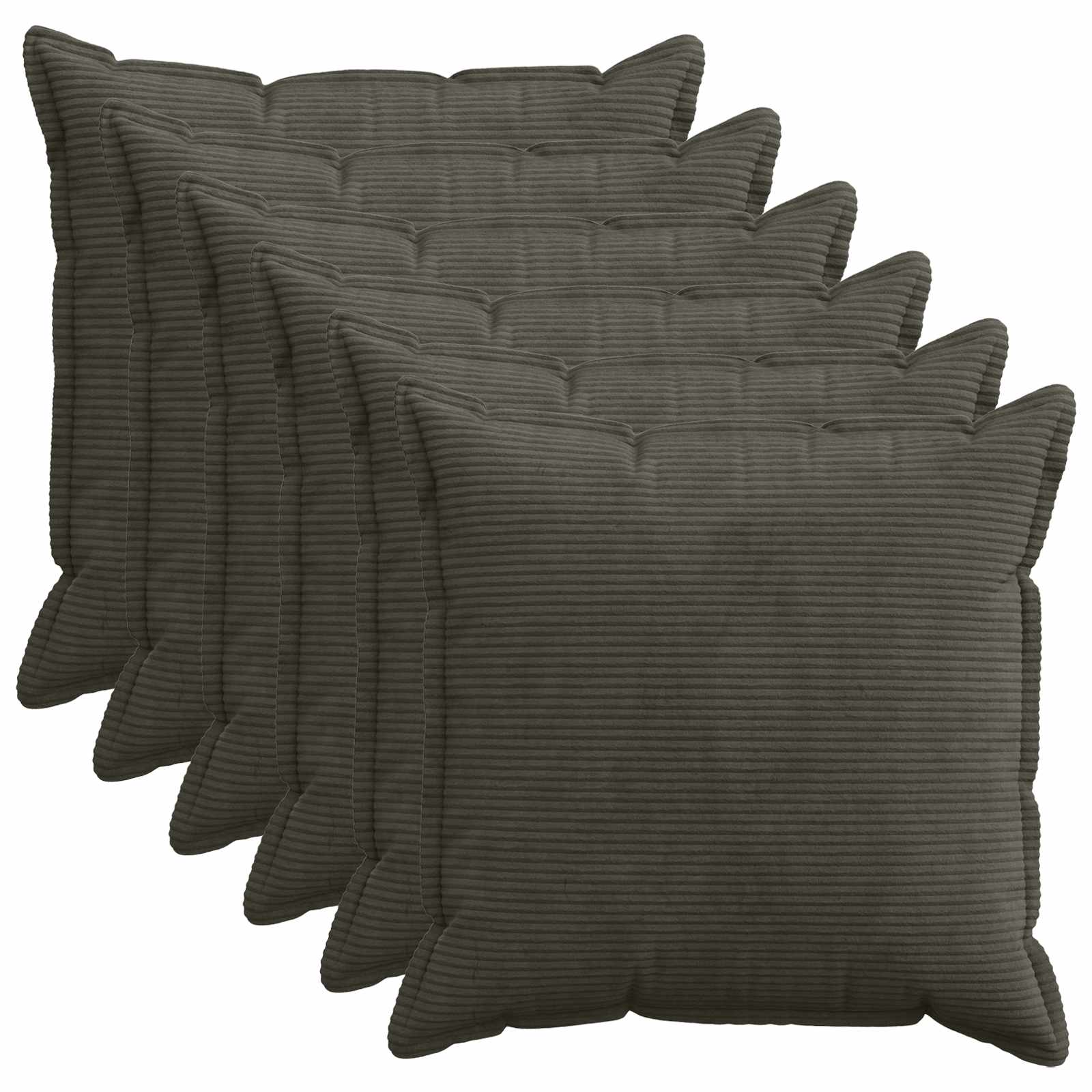 Párna huzat 6 db houten antracitszürke 80 x 80 cm cord
