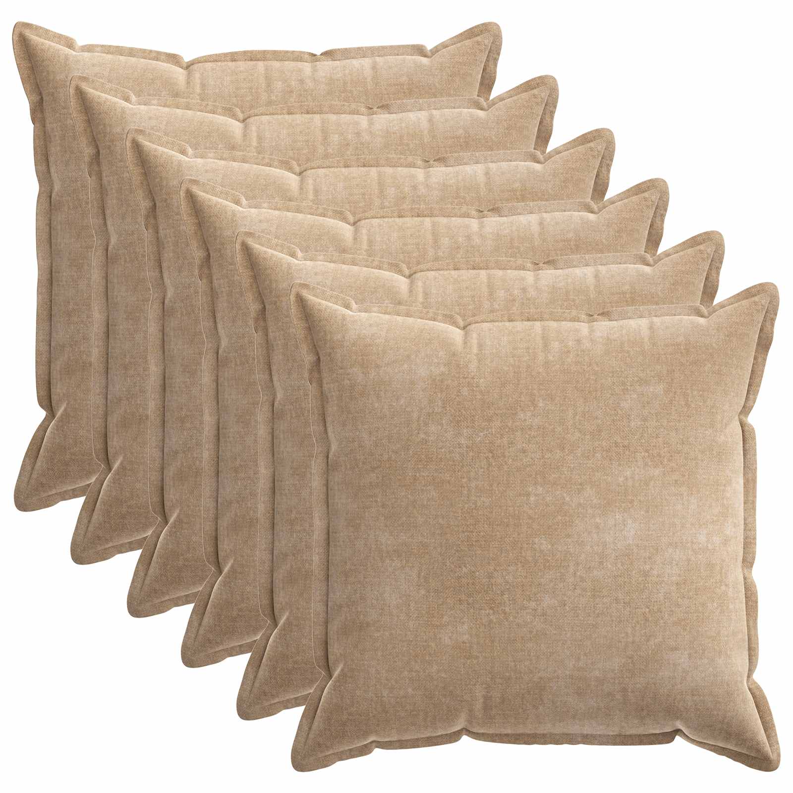 Párna huzat 6 db houten tópszínű 80 x 80 cm chenille szövet